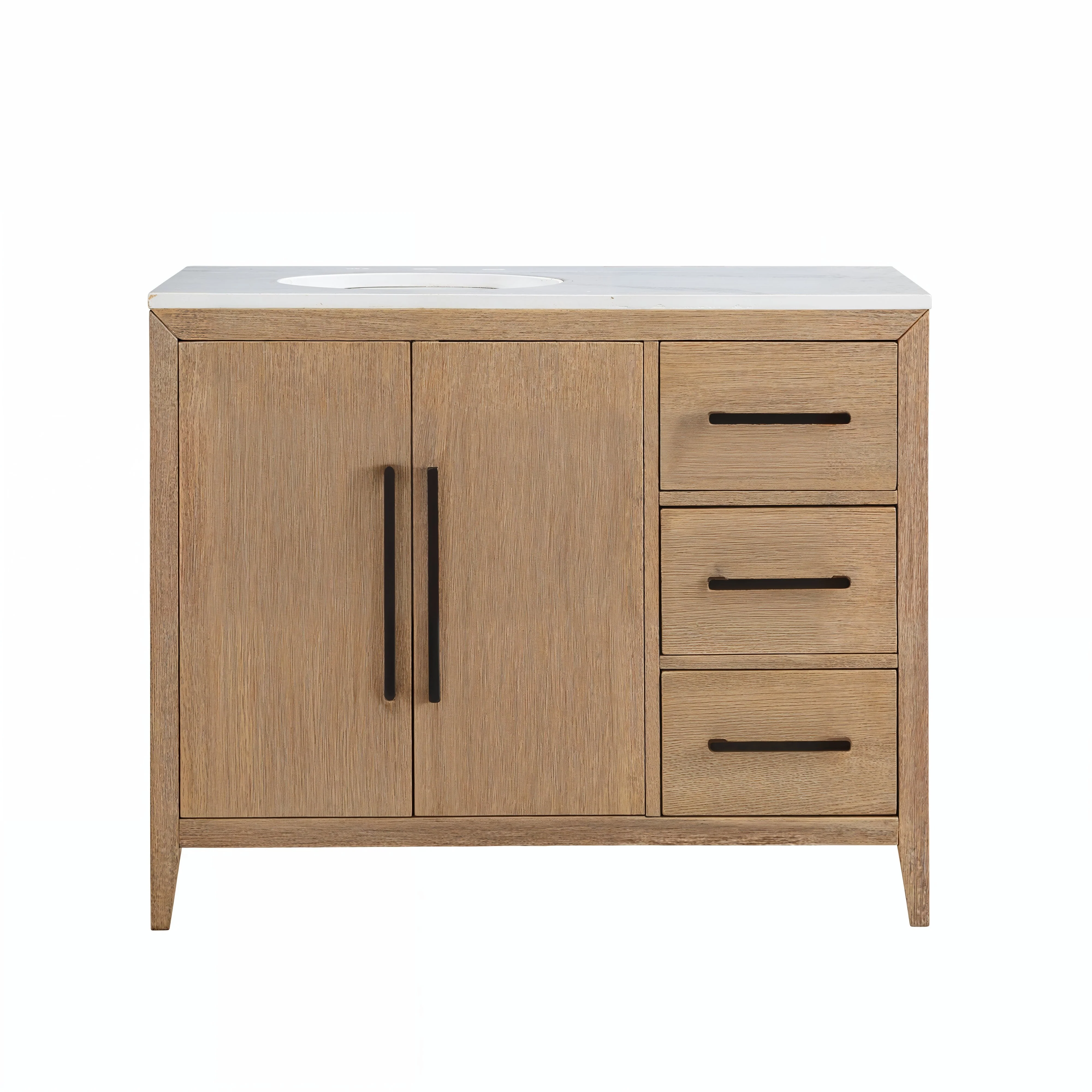 Bergen 42'' Single Bathroom Vanity | Calacatta Gold Quartz Top - Image 11