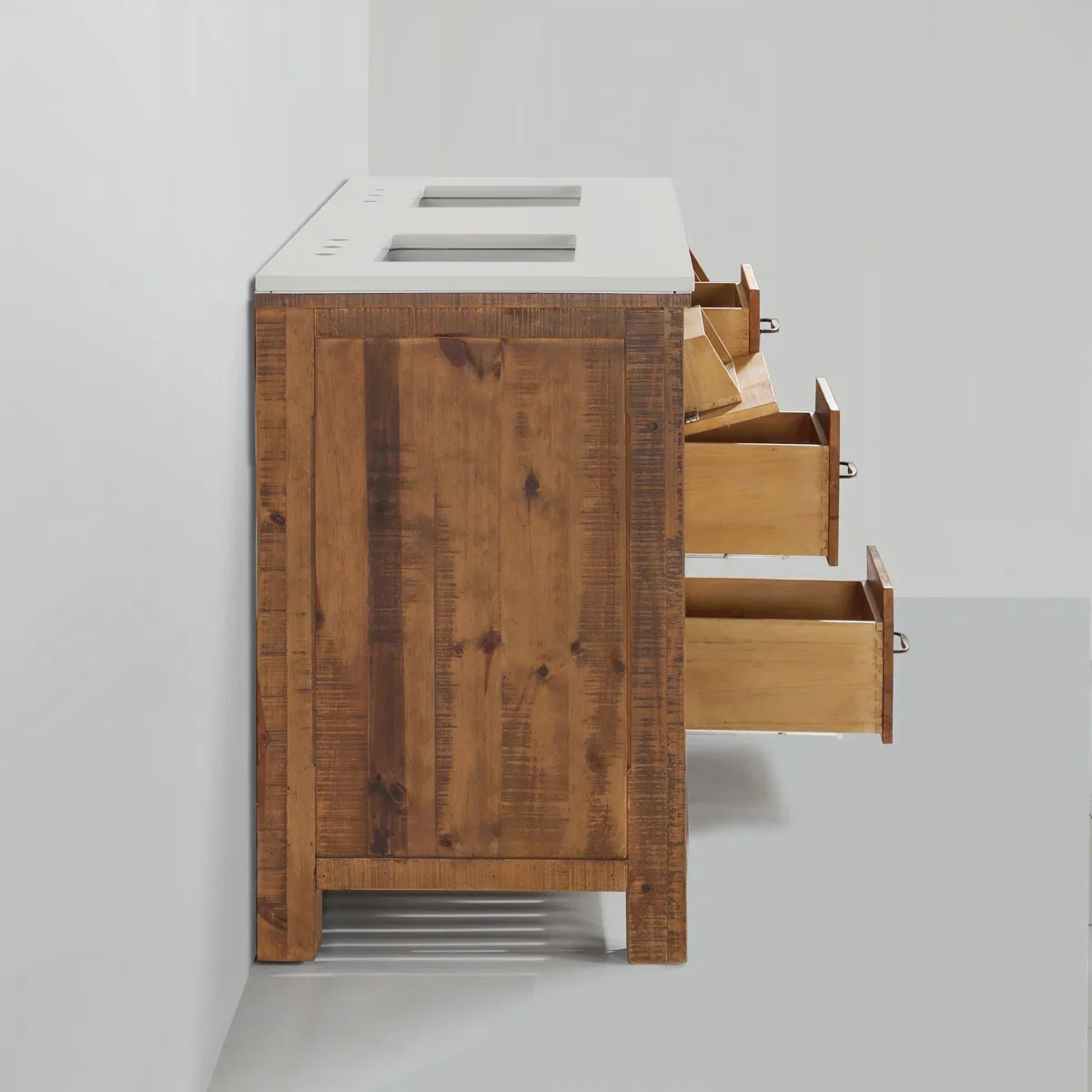 Banff 60" Double Bathroom Vanity | White Quartz Countertop - Image 5