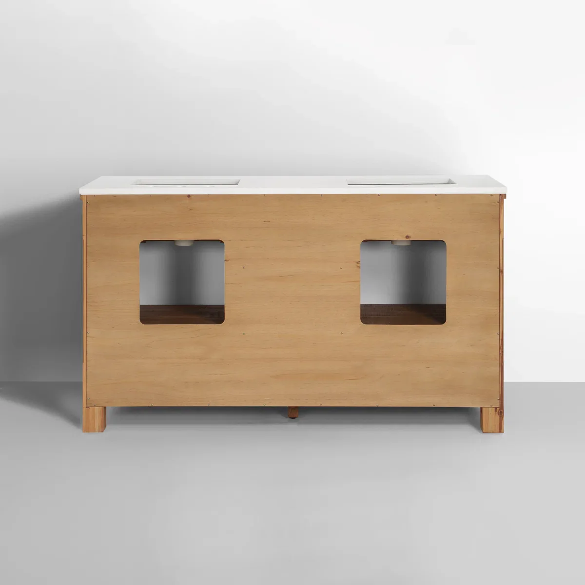 Banff 60" Double Bathroom Vanity | White Quartz Countertop - Image 7