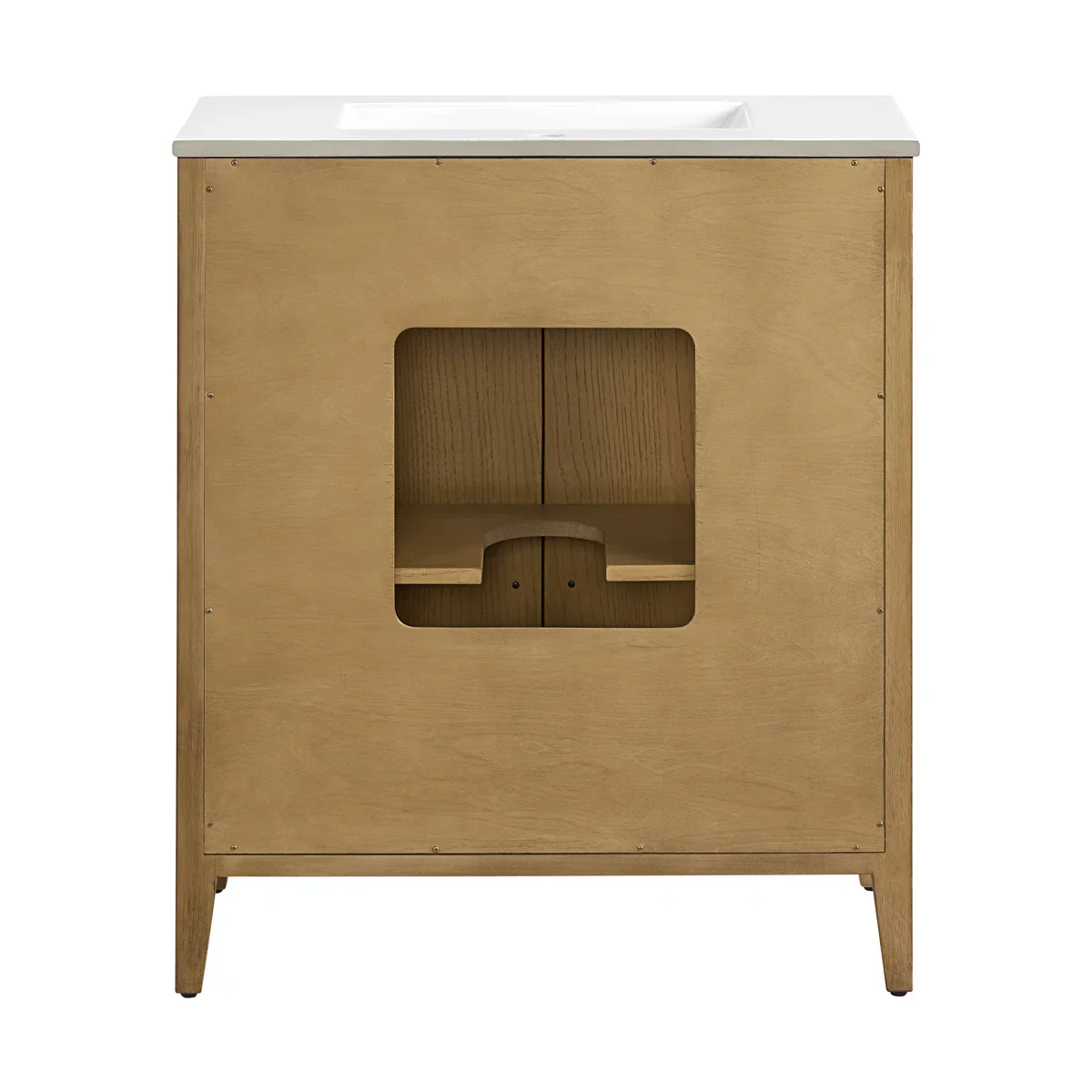 Bergen 30"W x 14"D Single Bathroom Vanity | White Porcelain Countertop - Image 9