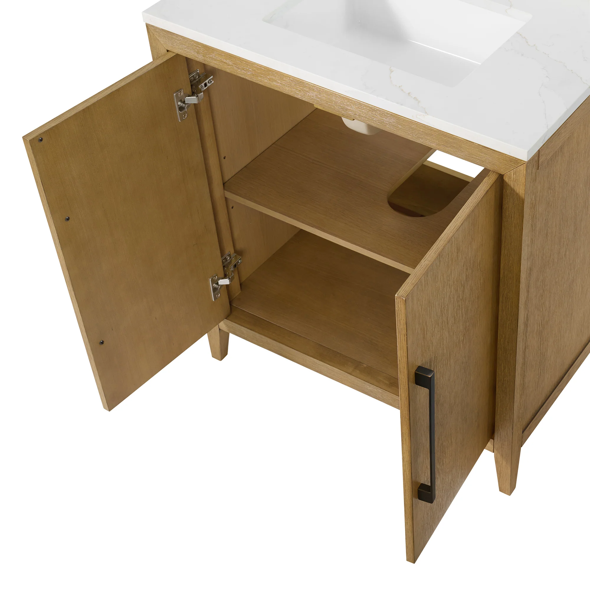 Bergen 30"W x 20"D Single Bathroom Vanity | Calacatta Gold Quartz Countertop - Image 8