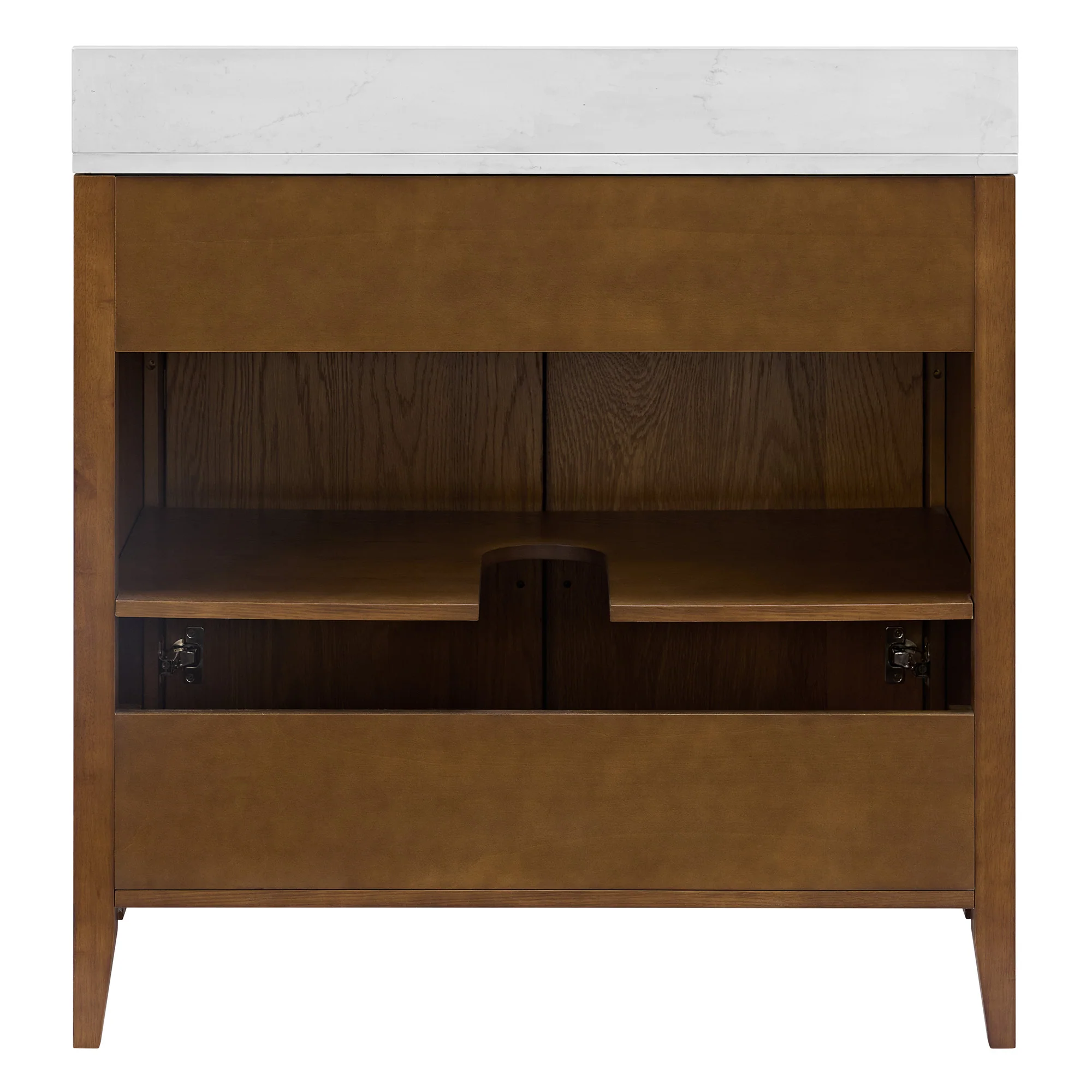 Bergen 36"W x 22"D Single Sink Bathroom Vanity | Enhanced Brown Oak | Calacatta Gold Quartz - Image 7