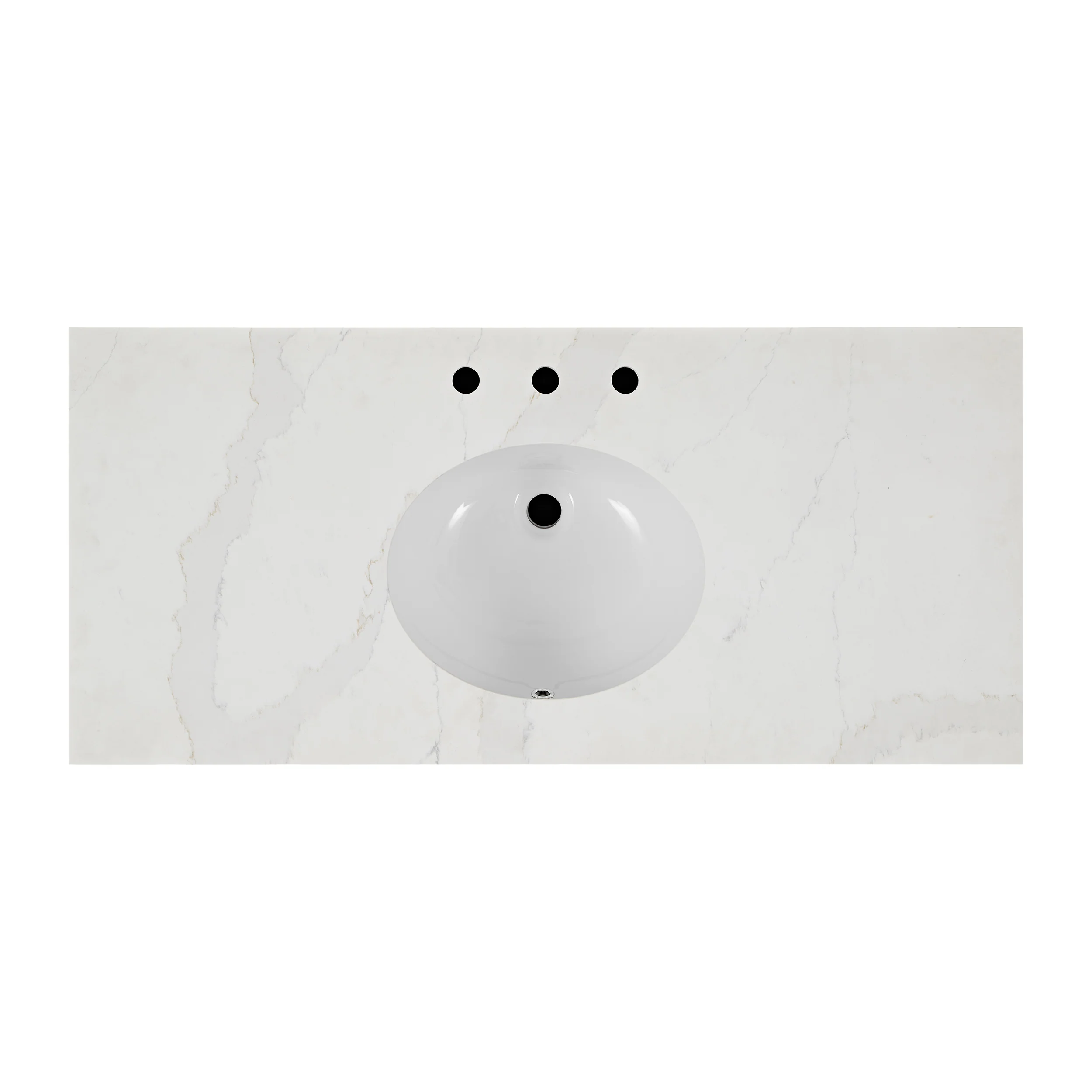 Bergen 48" Double Bathroom Vanity in Enhanced Brown Oak | Calacatta Gold Quartz Countertop - Image 11