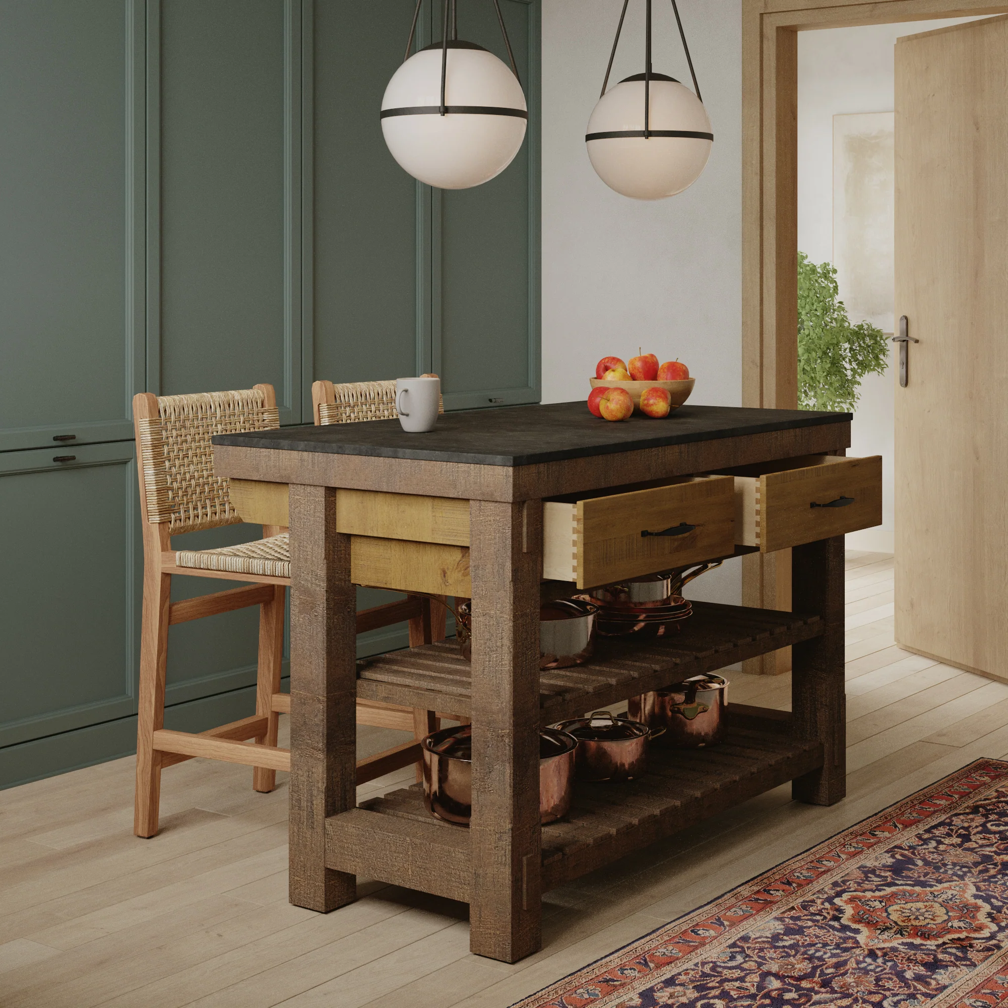 Telluride 54" Kitchen Island | Quartz Countertop - Image 5