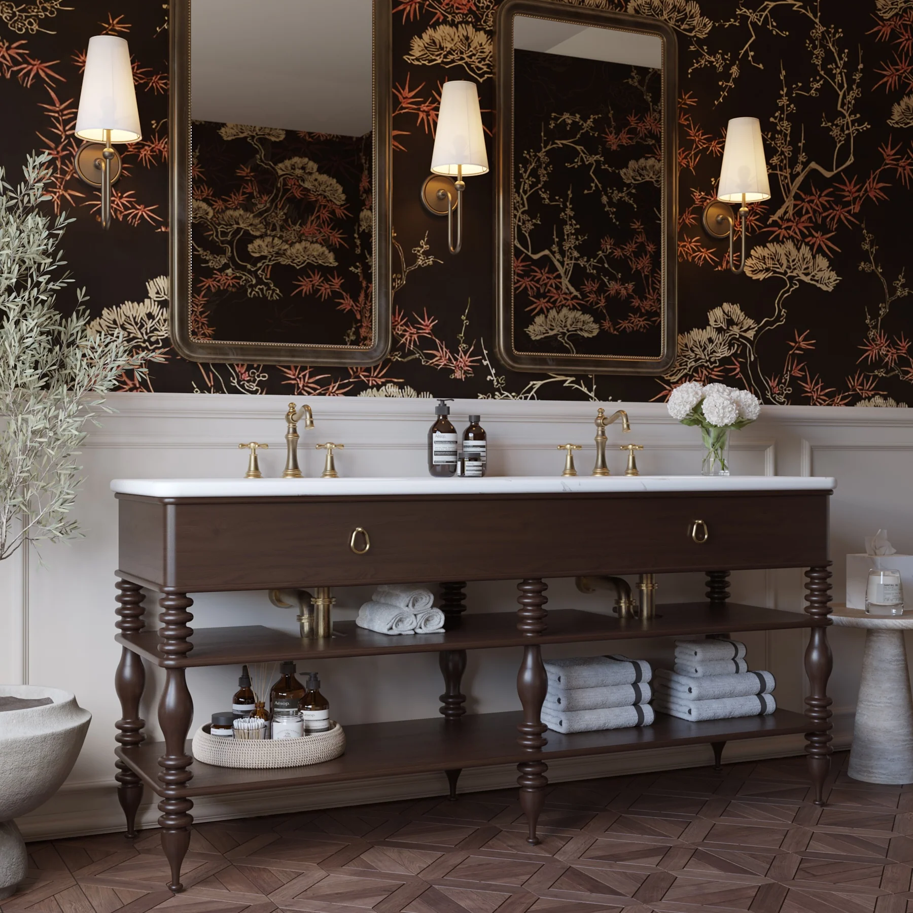 Chantilly 72" Double Sink Bathroom Vanity | Statuario Quartz Countertop - Image 9