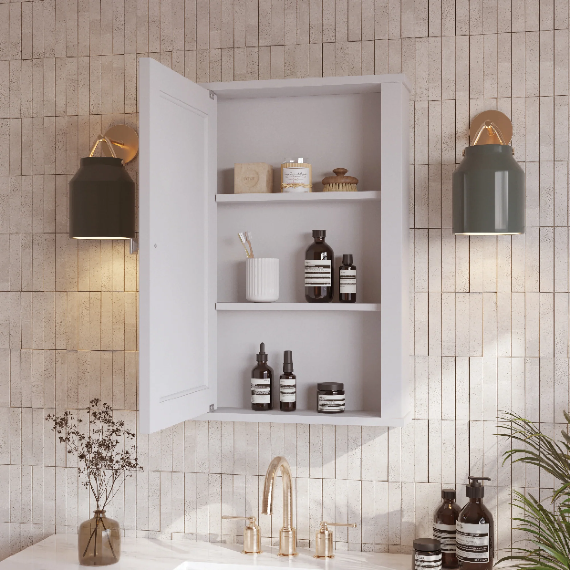 Charlotte 21" Single Door Reversible Medicine Cabinet in White - Image 6