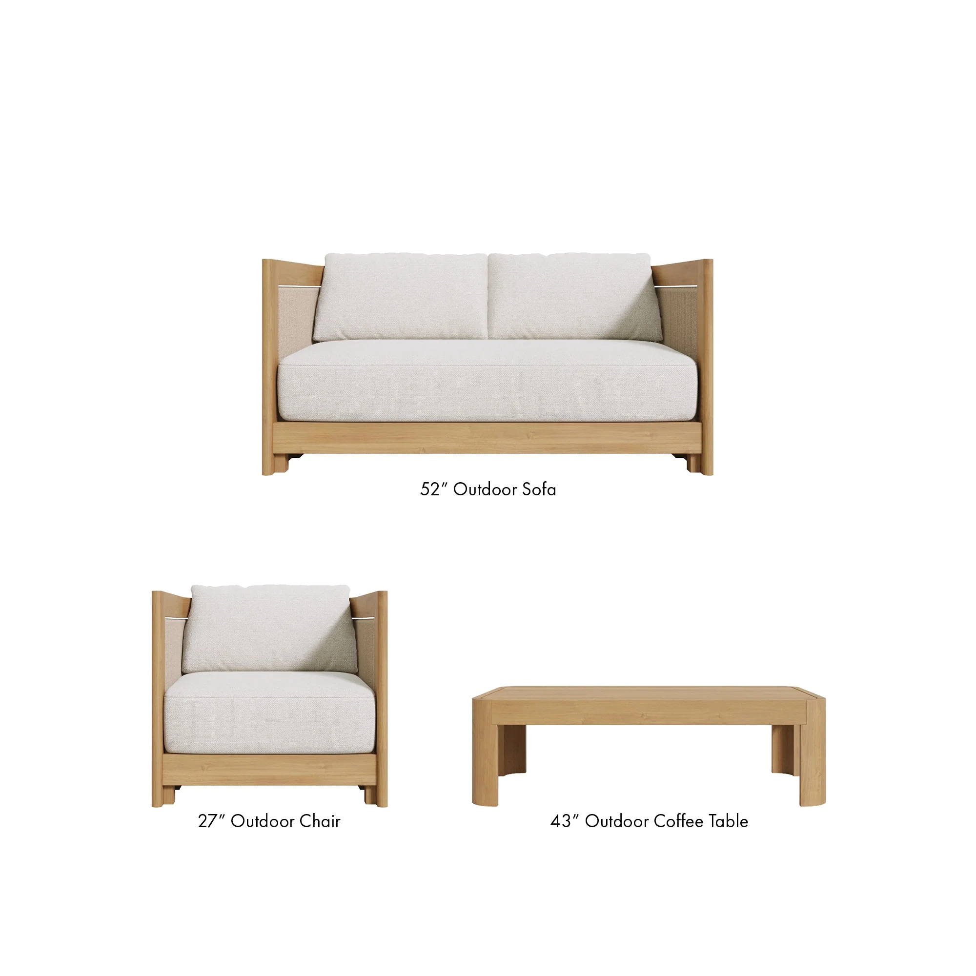 Cordelia 43" Outdoor Coffee Table in Washed Oiled Eucalyptus - Image 5