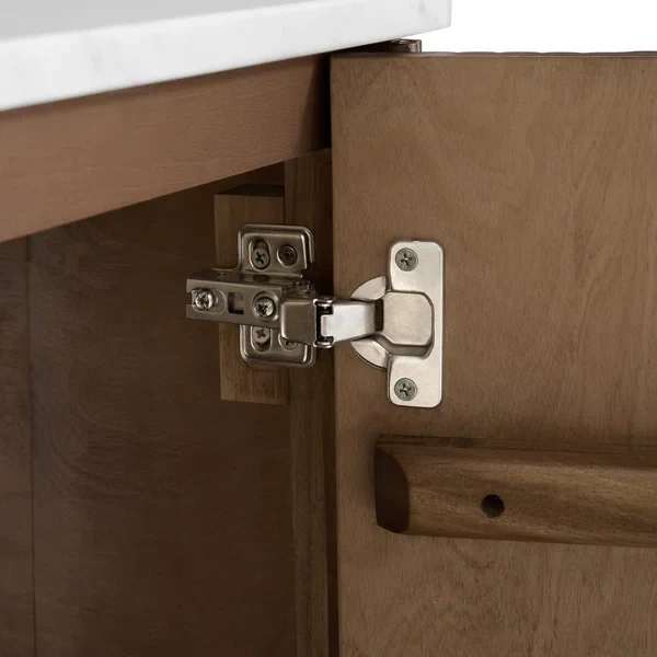 Havana 24"W x 18"D Single Bathroom Vanity in Brown Reeded Birch | Carrara Marble Countertop - Image 6