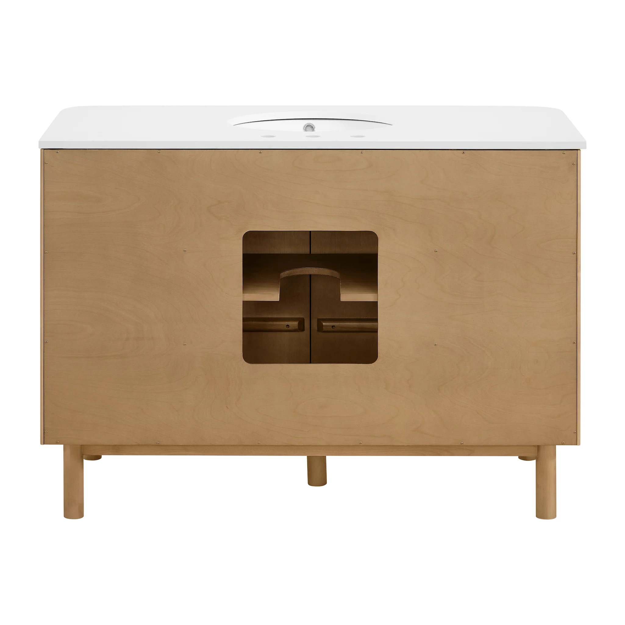 Havana 48" Single Bathroom Vanity in Reeded Birch | Quartz Countertop - Image 13