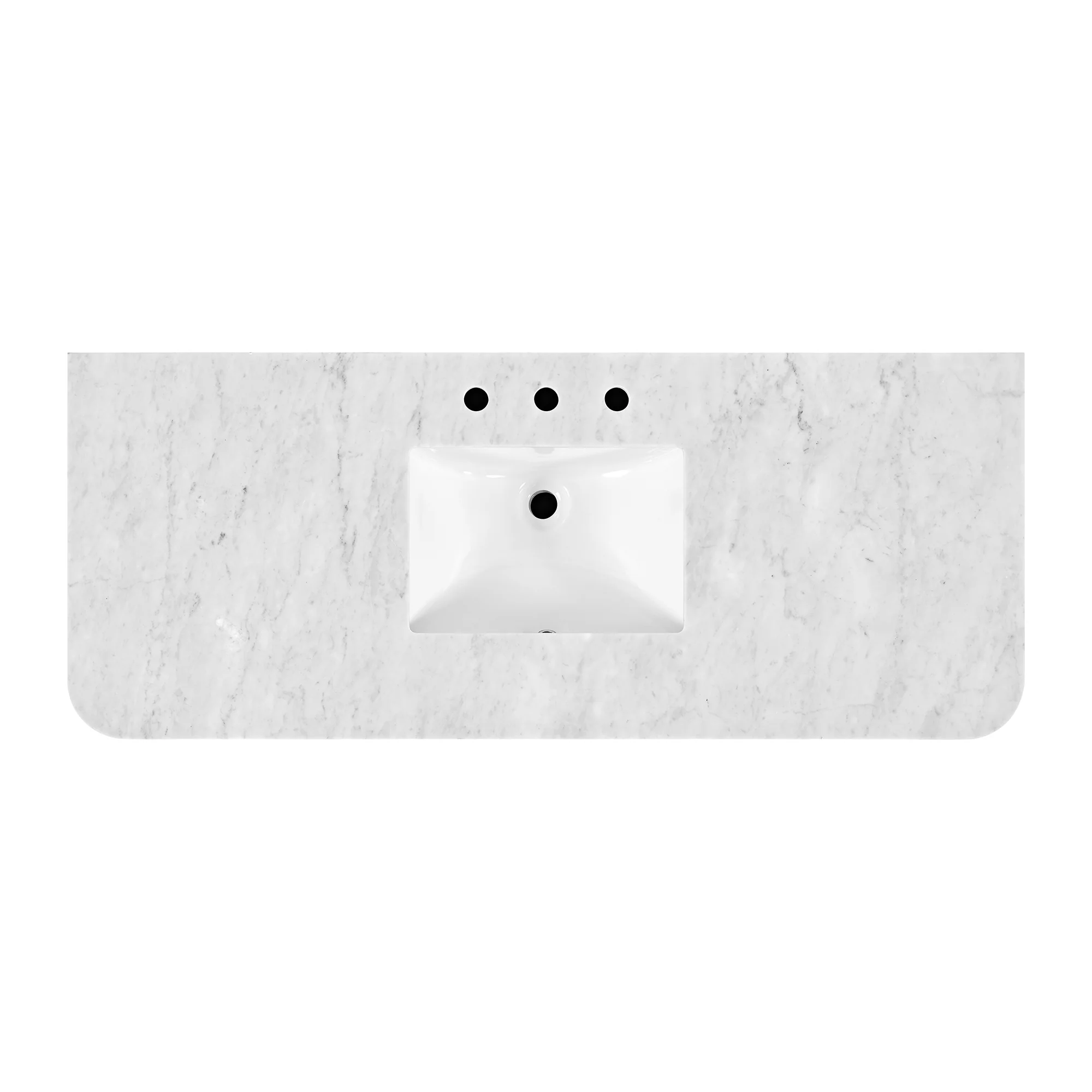 Havana 54" Single Bathroom Vanity in Brown Reeded Birch | Carrara Marble Countertop - Image 14