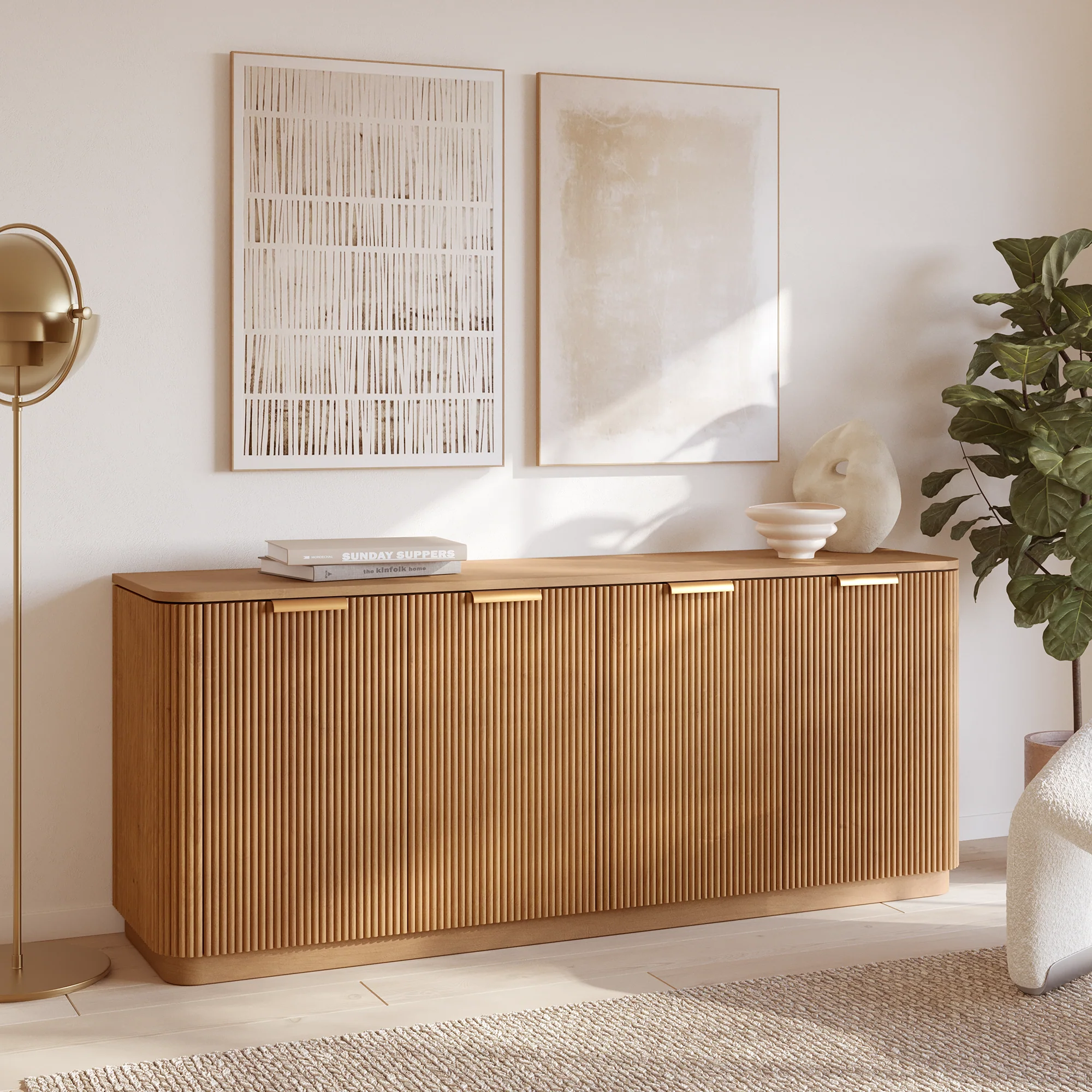 Havana 74" Sideboard in Reeded Birch Finish - Image 2