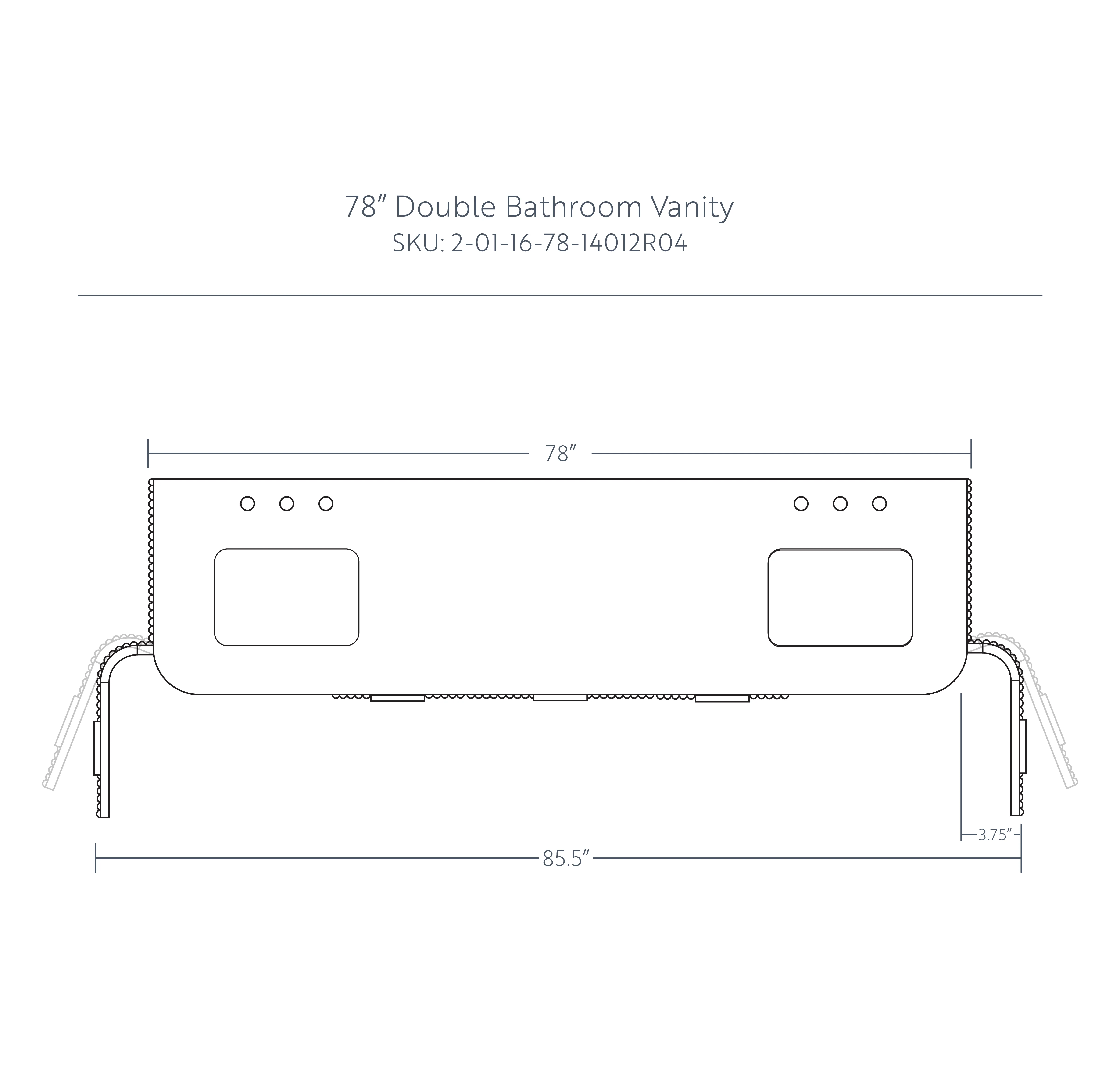 Havana 78" Reeded Double Bathroom Vanity | Carrara Marble Countertop - Image 17