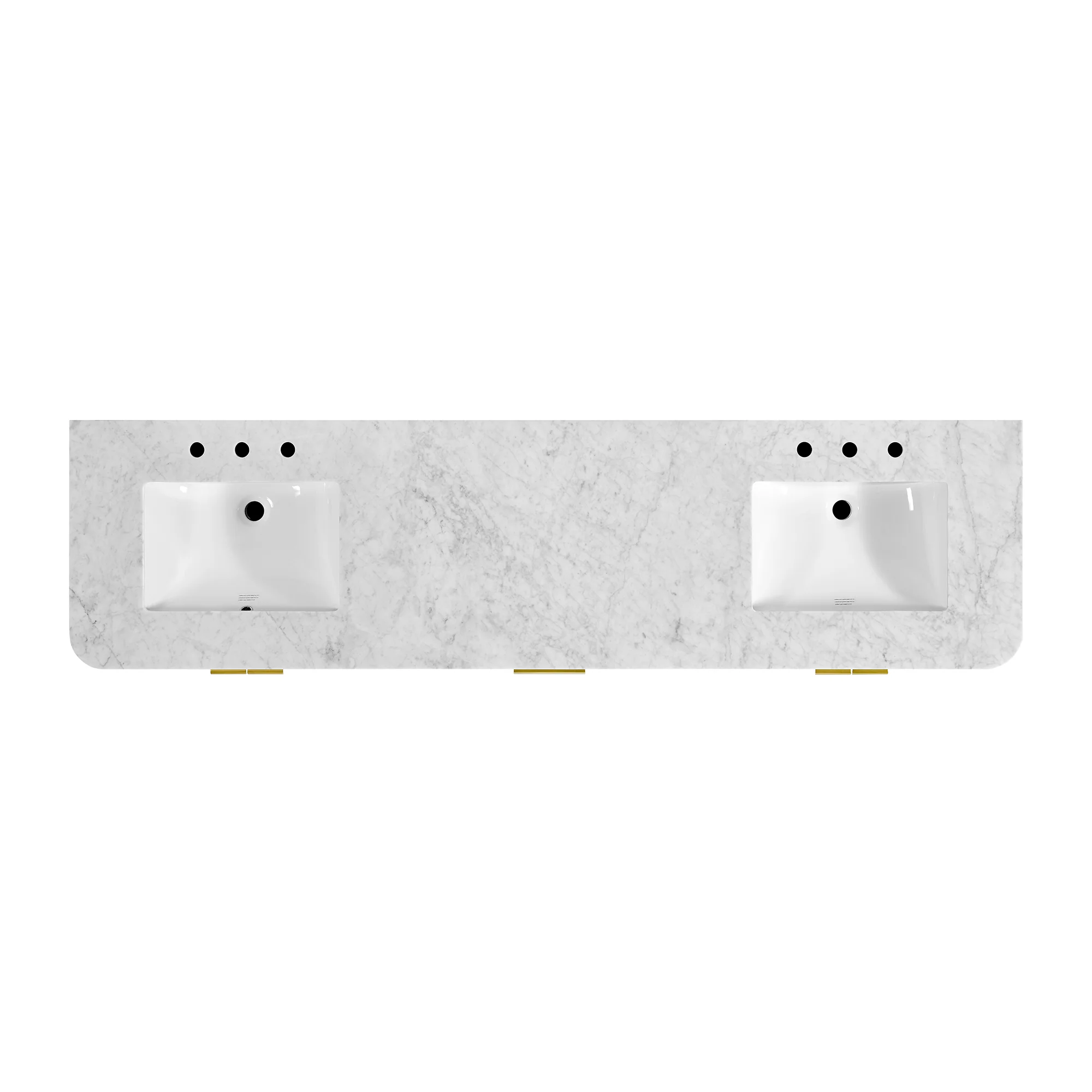 Havana 84" Double Bathroom Vanity in Brown Reeded Birch | Carrara Marble Countertop - Image 11
