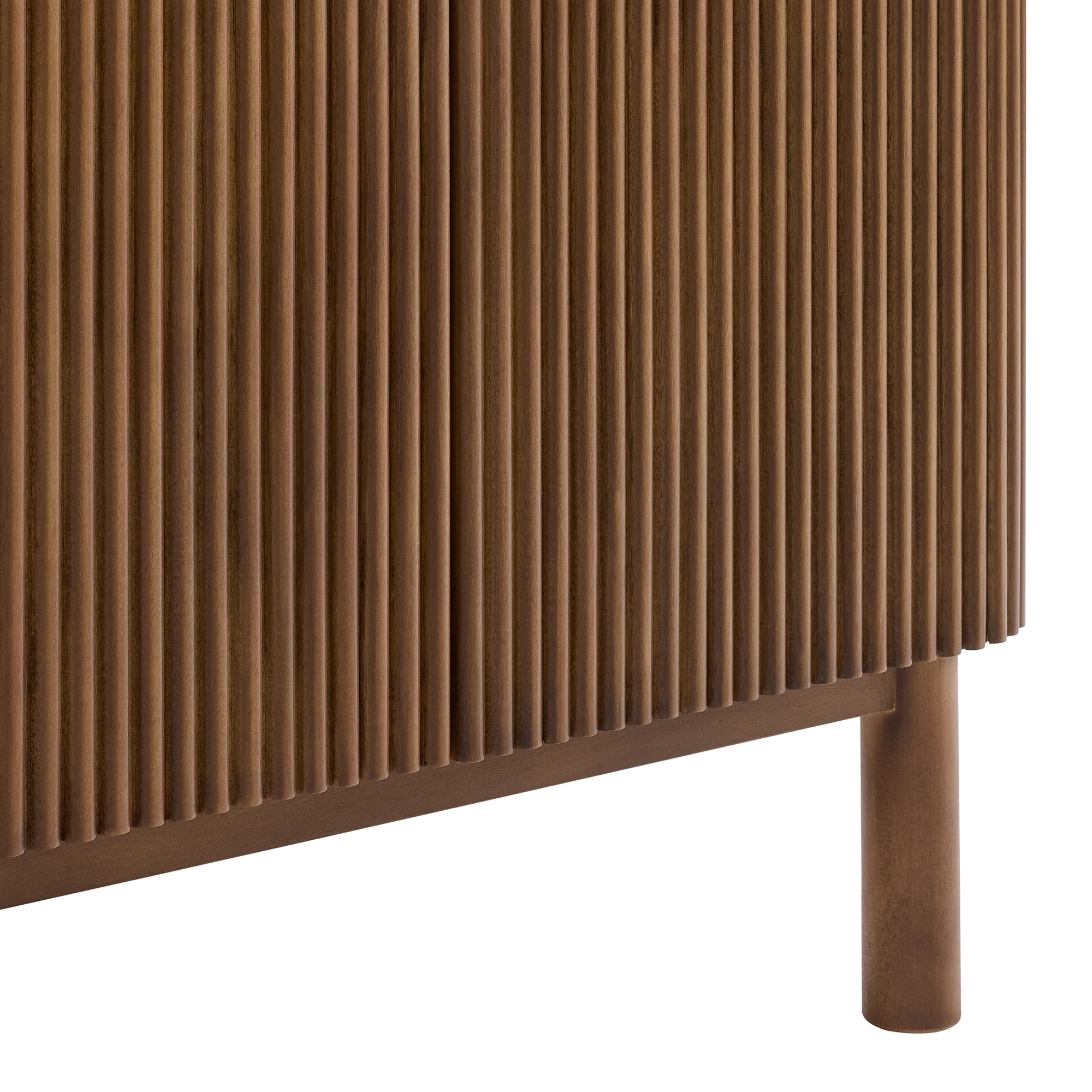 Havana 84" Double Bathroom Vanity in Brown Reeded Birch | Carrara Marble Countertop - Image 8