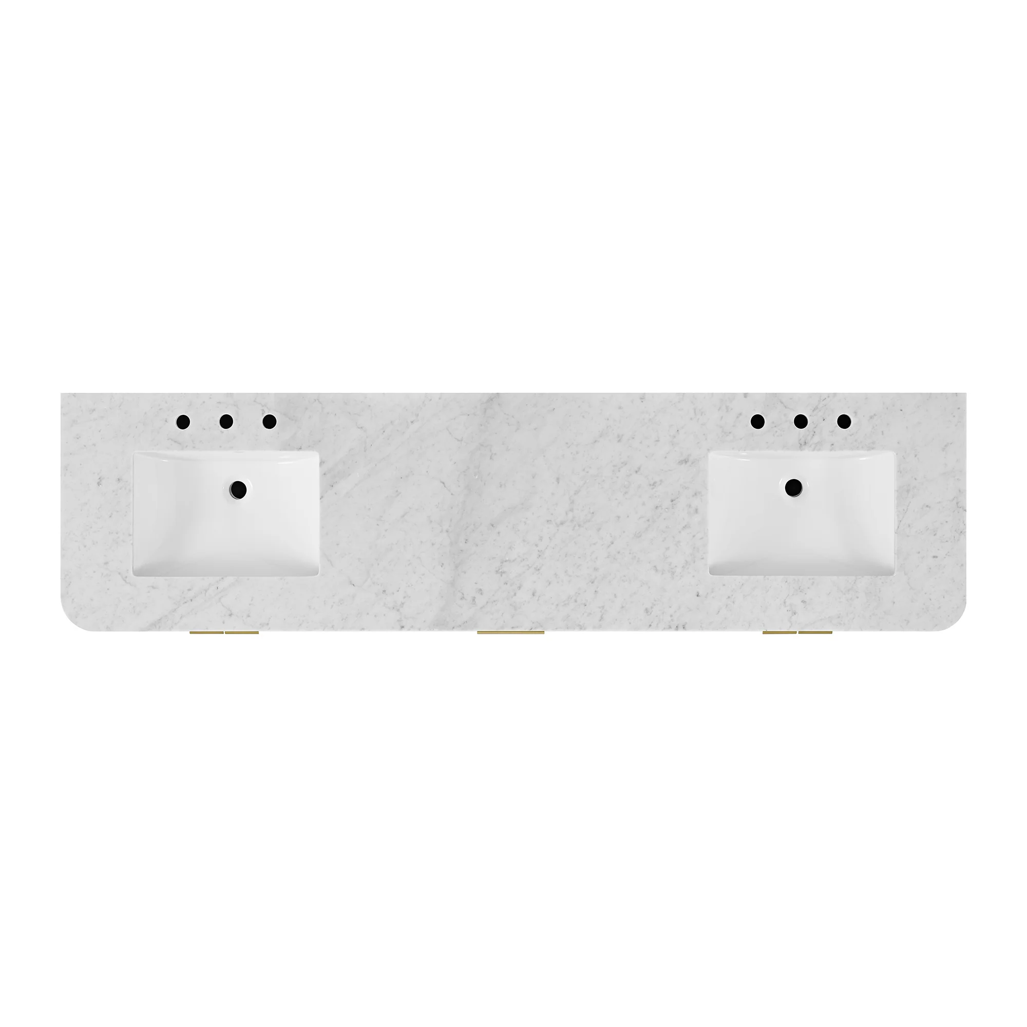 Havana 84" Double Bathroom Vanity in Reeded Birch | Carrara Marble Countertop - Image 14