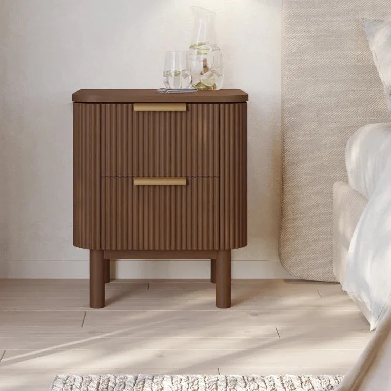 Havana Nightstand in Brown Reeded Birch