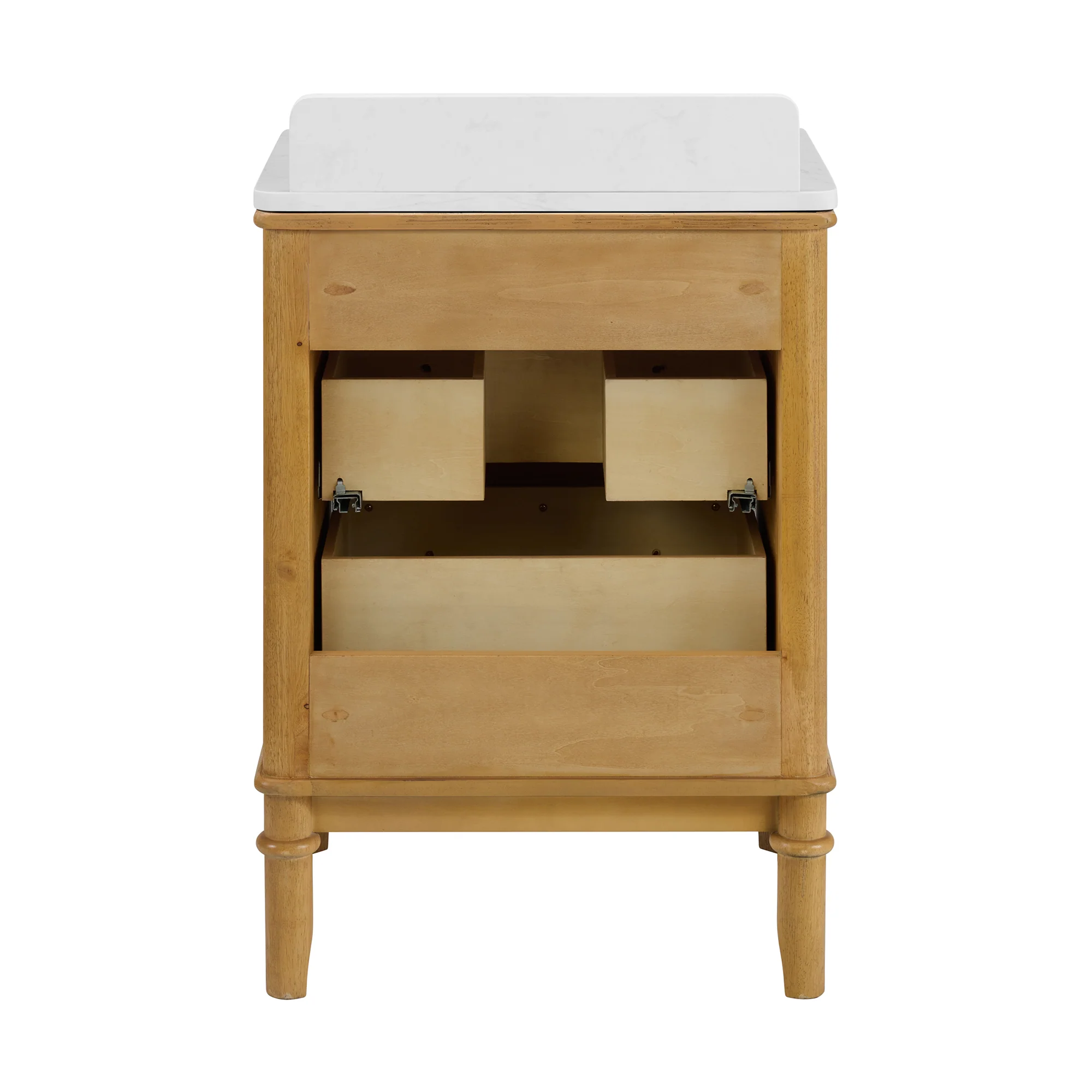 Juliette 24" Scallop Single Bathroom Vanity | Enhanced Natural Oak | Cultured Marble Countertop - Image 10