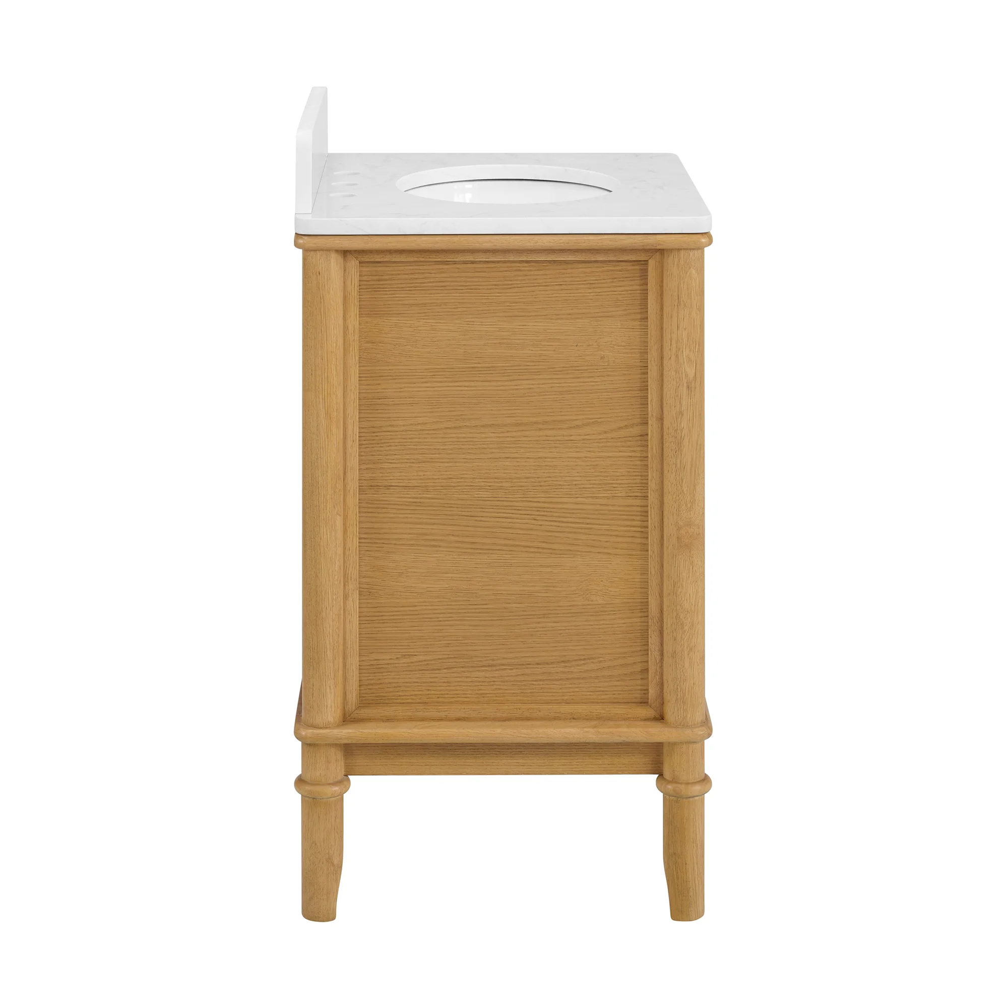 Juliette 24" Scallop Single Bathroom Vanity | Enhanced Natural Oak | Cultured Marble Countertop - Image 9