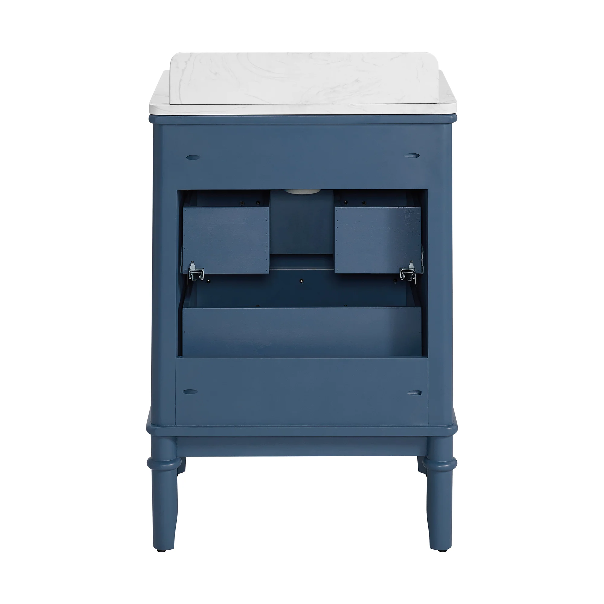 Juliette 24" Scallop Single Bathroom Vanity | Denim Blue | Cultured Marble Countertop - Image 8