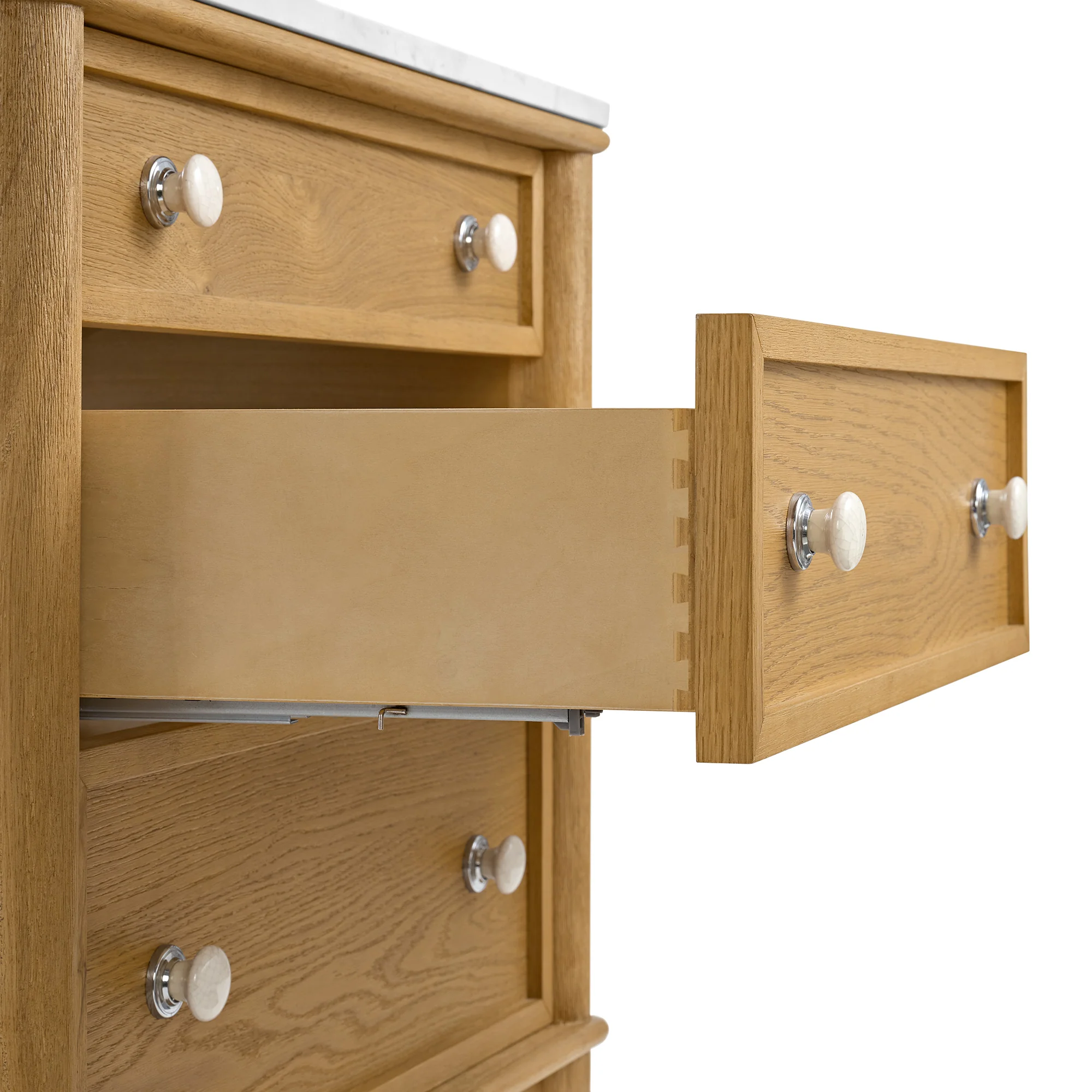 Juliette 30"W x 22"D Single Bathroom Vanity | Natural Enhanced Oak | Cultured Marble Countertop - Image 14