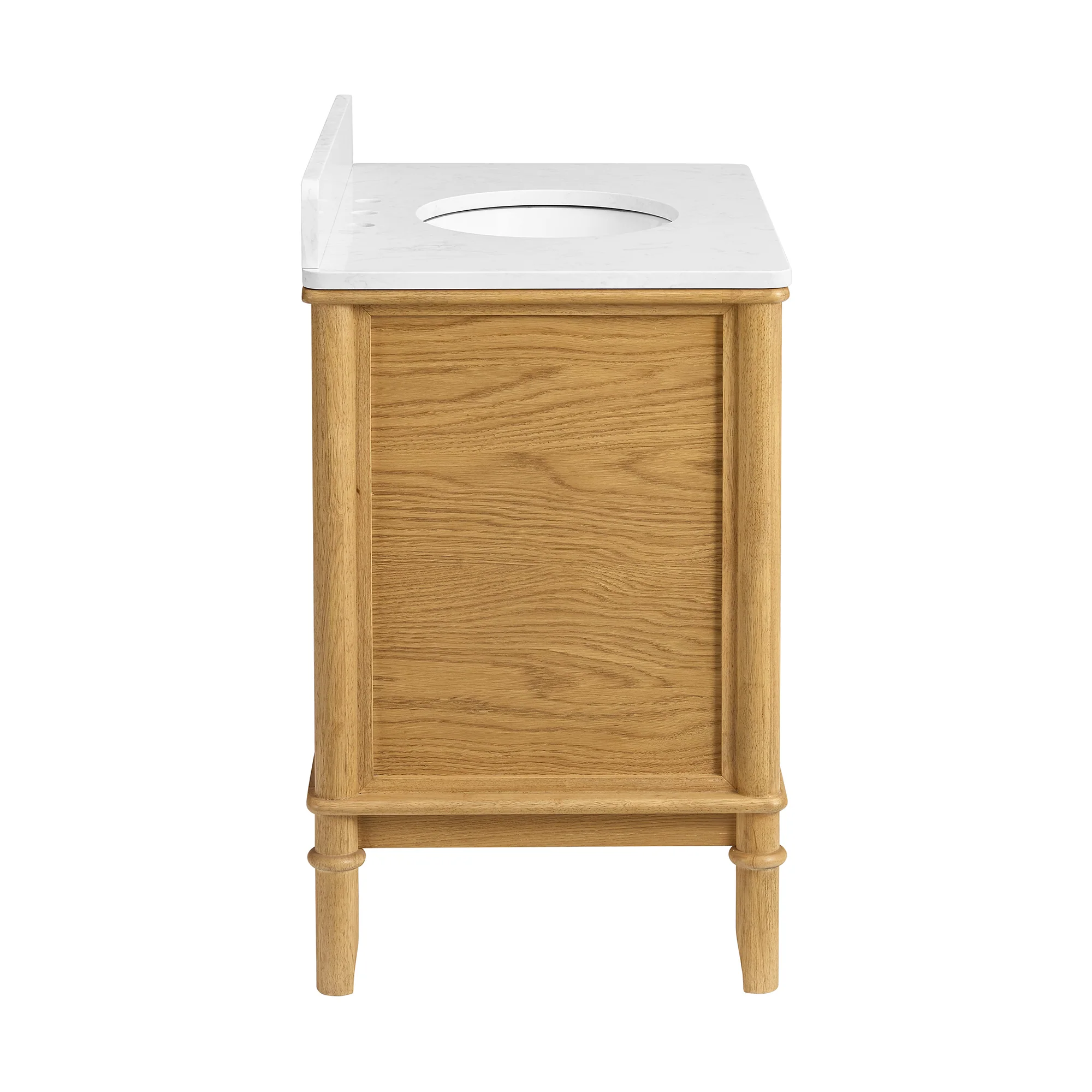 Juliette 36"W Scallop Single Bathroom Vanity | Natural Enhanced Oak | Cultured Marble Countertop - Image 13