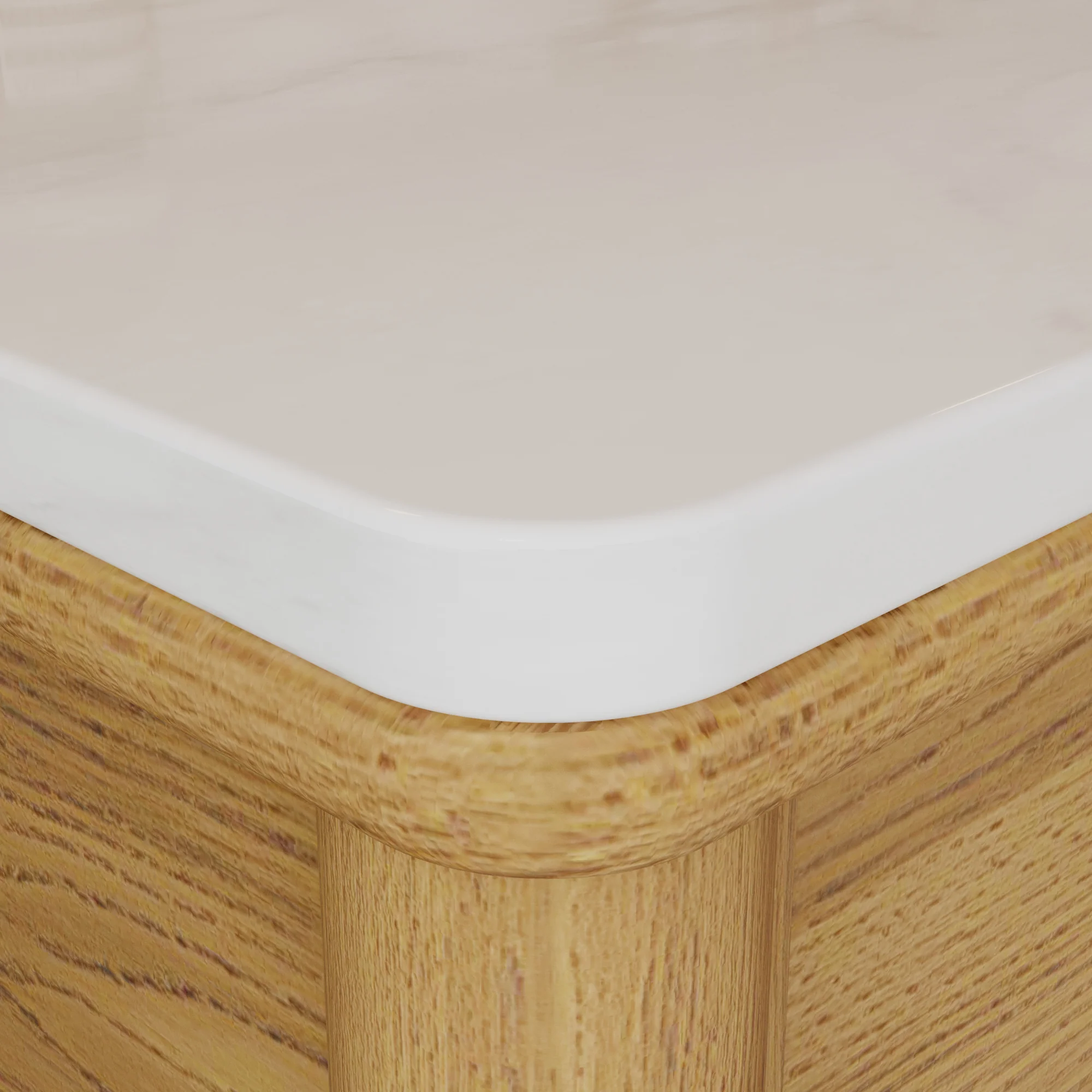 Juliette 48"W Scallop Single Bathroom Vanity | Enhanced Natural Oak |Cultured Marble Countertop - Image 9
