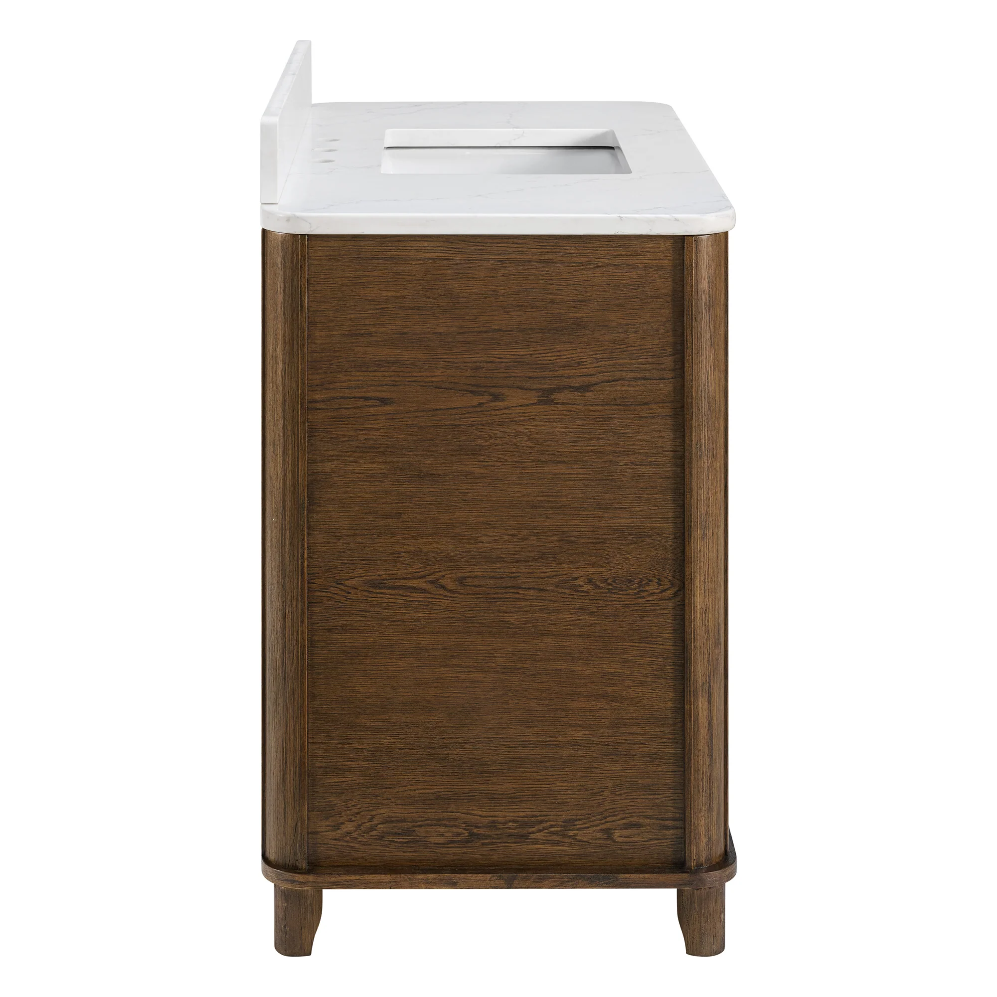 Kathryne 42" Single Bathroom Vanity in Enhanced Brown Oak | Statuario Quartz Countertop - Image 18
