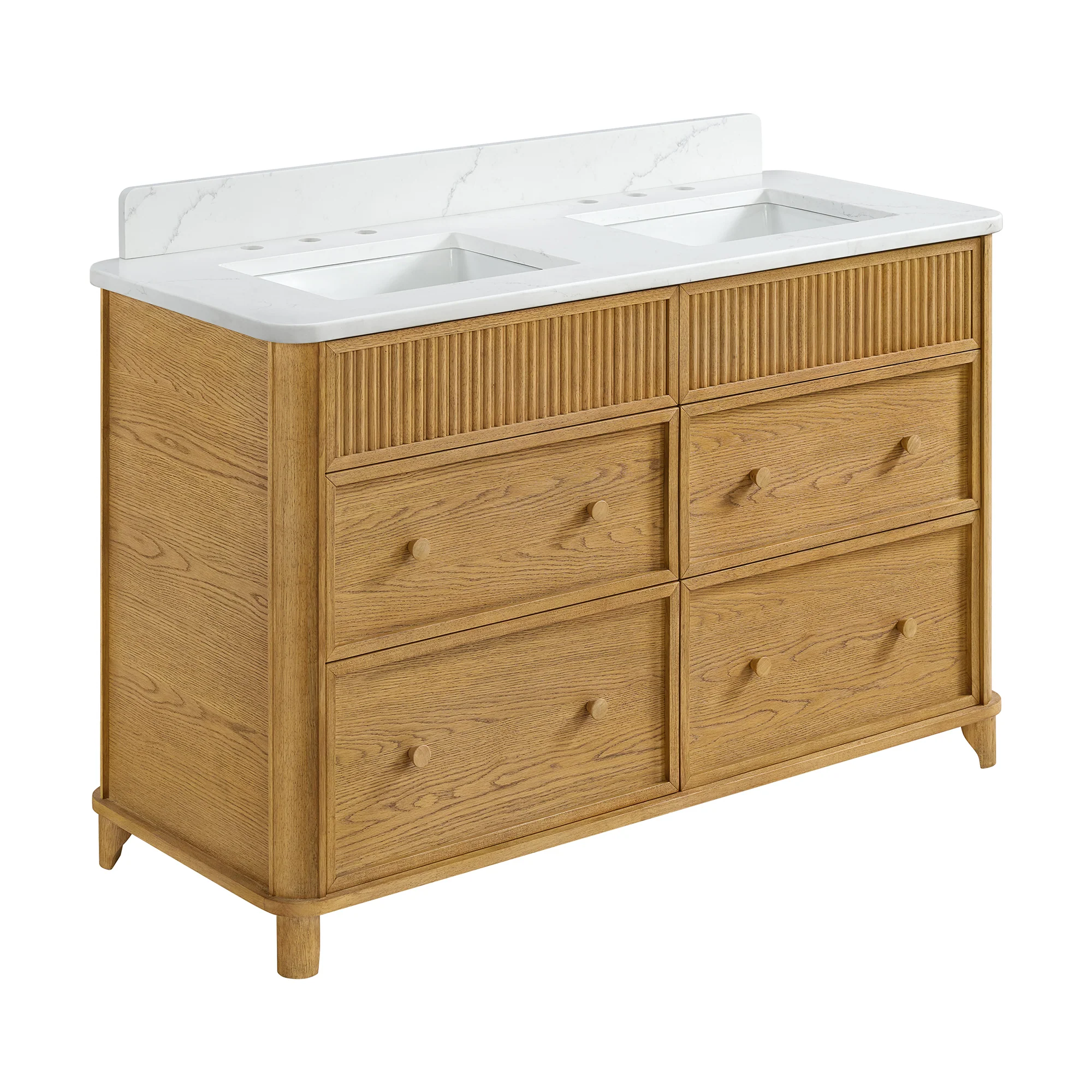 Kathryne 54" Double Bathroom Vanity | Statuario Quartz Countertop - Image 13