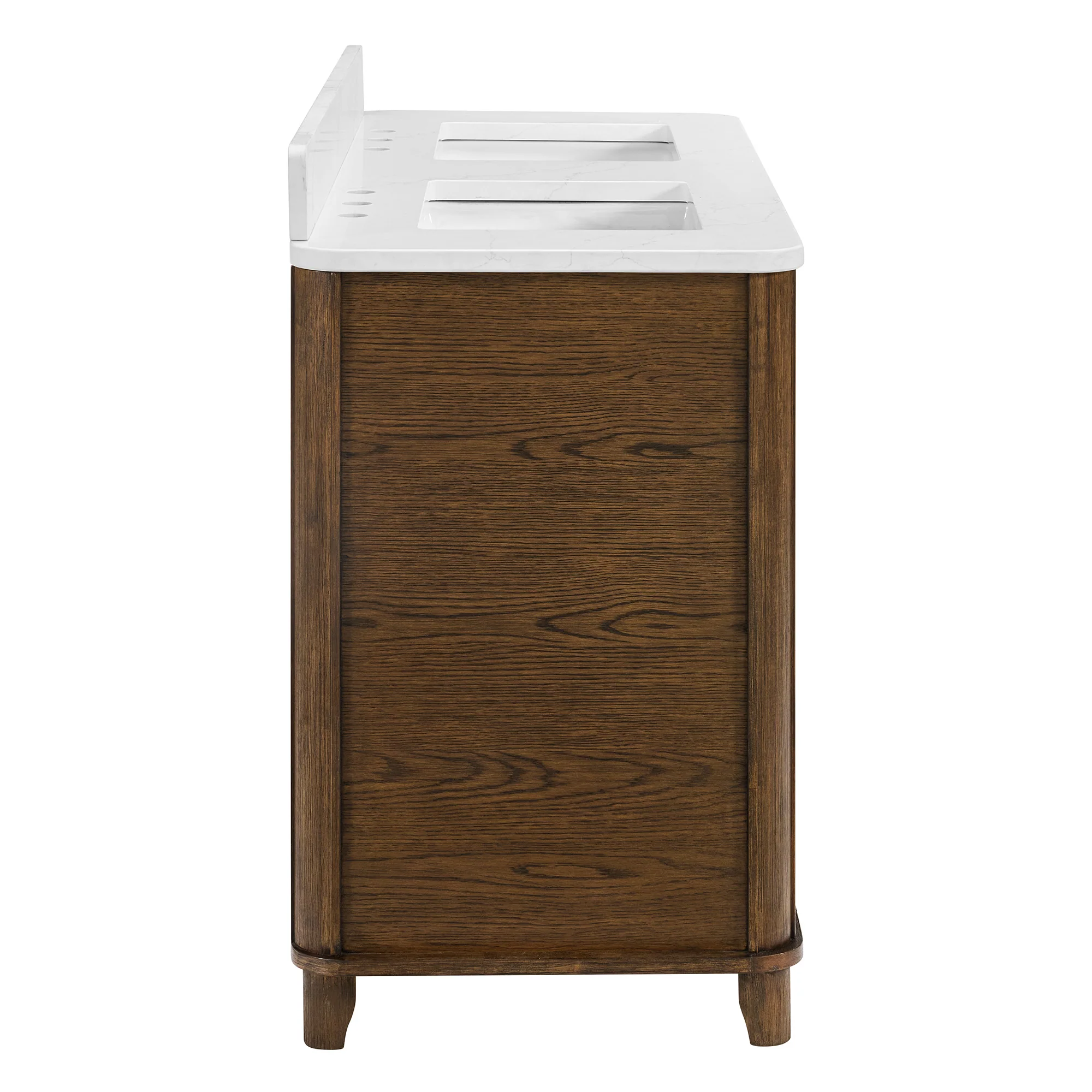 Kathryne 54" Double Bathroom Vanity in Enhanced Brown Oak | Statuario Quartz Countertop - Image 18