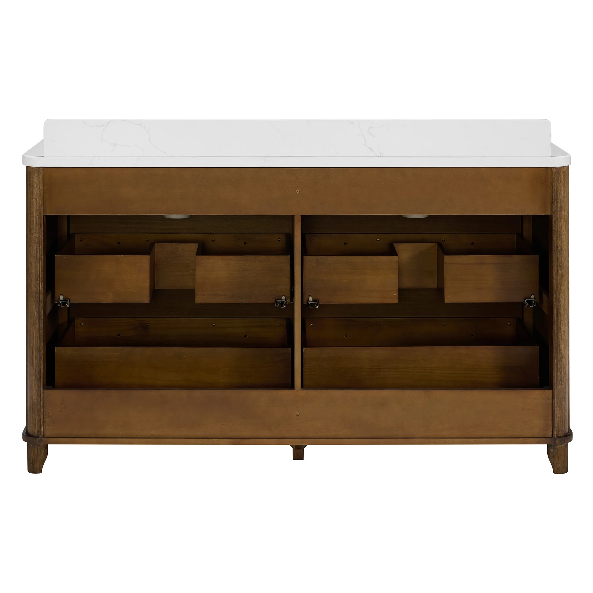 Kathryne 60" Double Bathroom Vanity in Enhanced Brown Oak | Statuario Quartz Countertop - Image 17