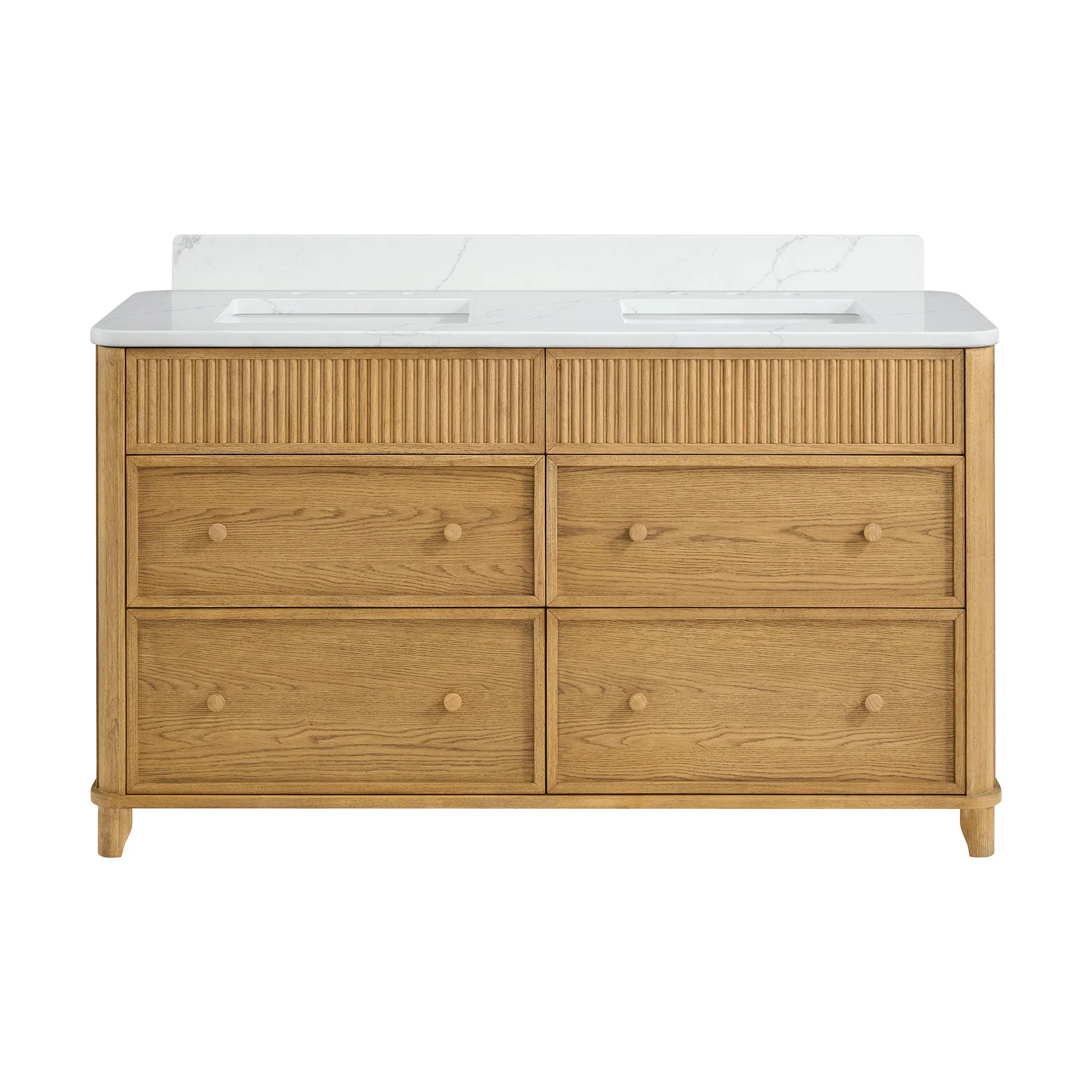 Kathryne 60" Double Bathroom Vanity | Statuario Quartz Countertop - Image 6
