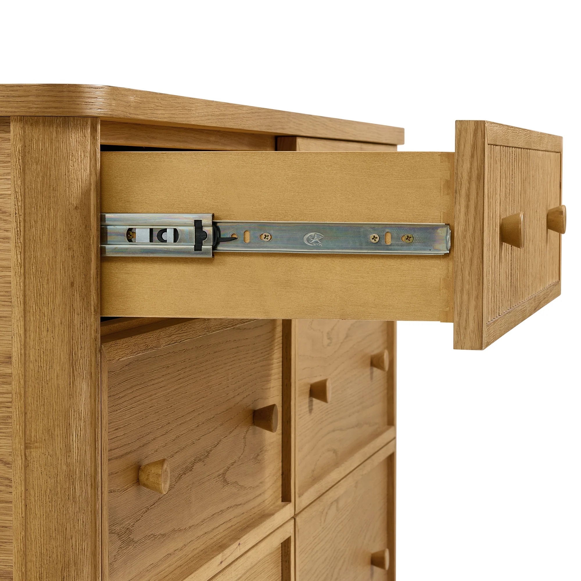 Kathryne 64" Wide Solid Wood 6-Drawer Double Dresser In Natural Oak - Image 10