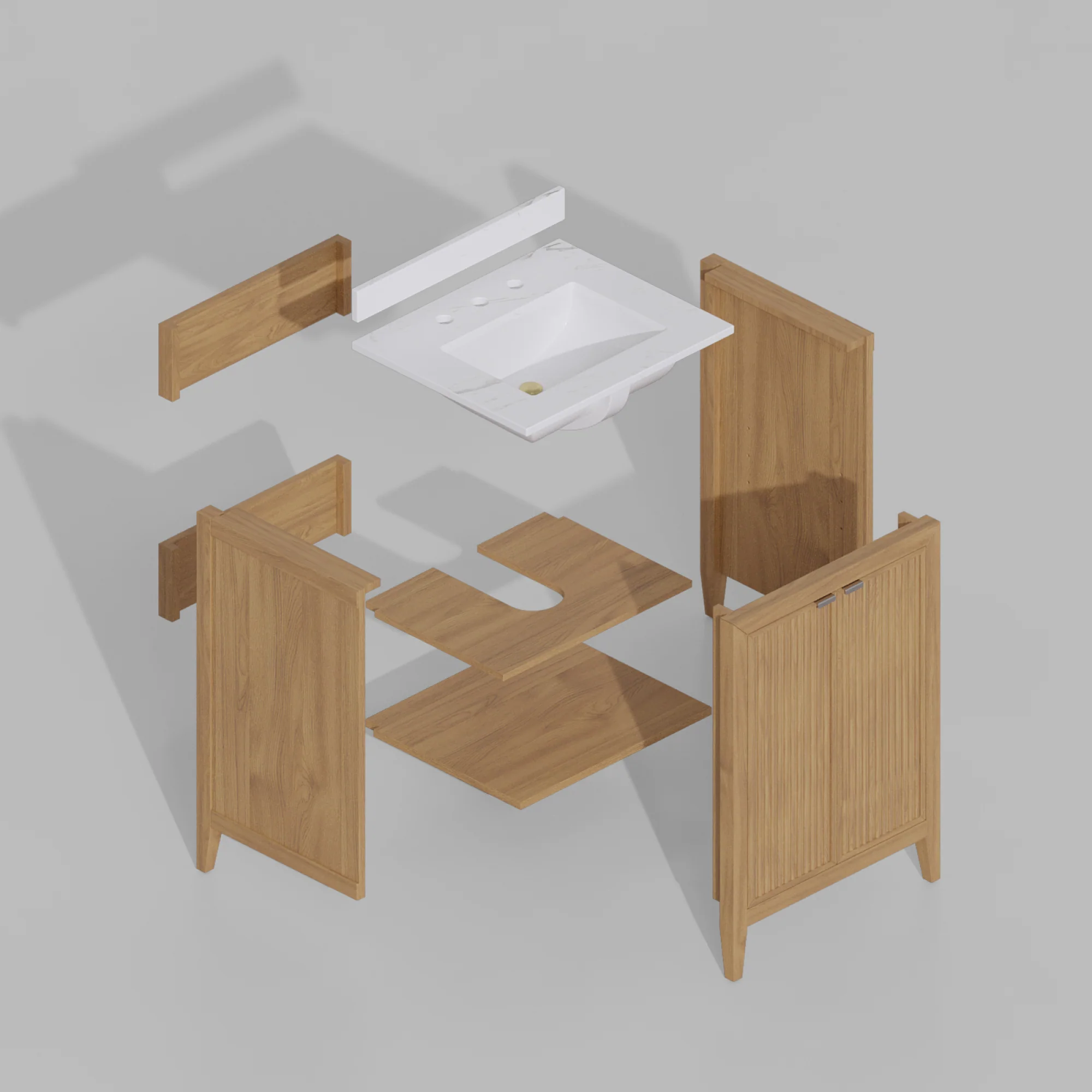 Kendal 24"W x 20"D RTA Single Bathroom Vanity | Calacatta Gold Quartz Countertop - Image 13