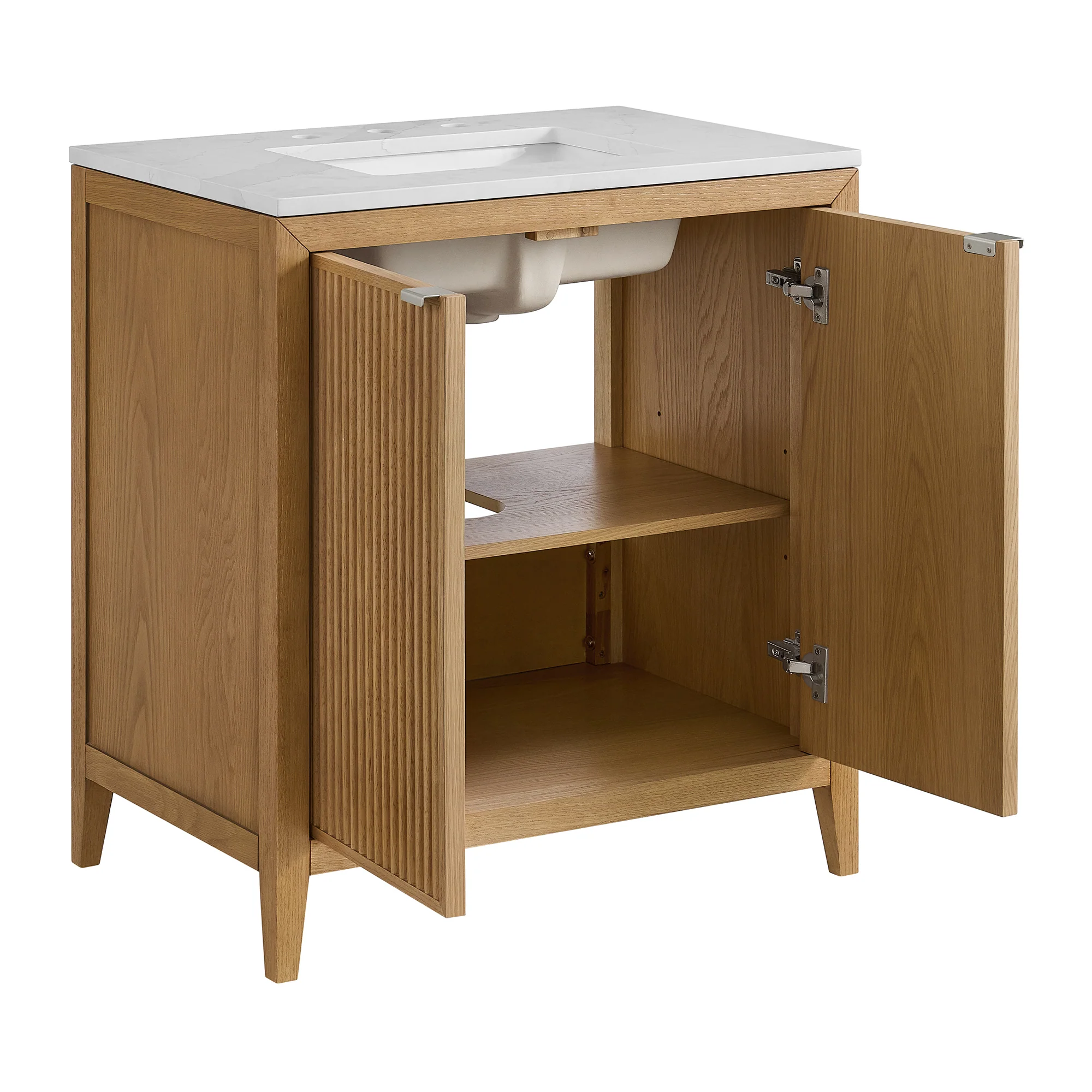 Kendal 30"W x 20"D RTA Single Sink Bathroom Vanity | Calacatta Gold Quartz Countertop - Image 3