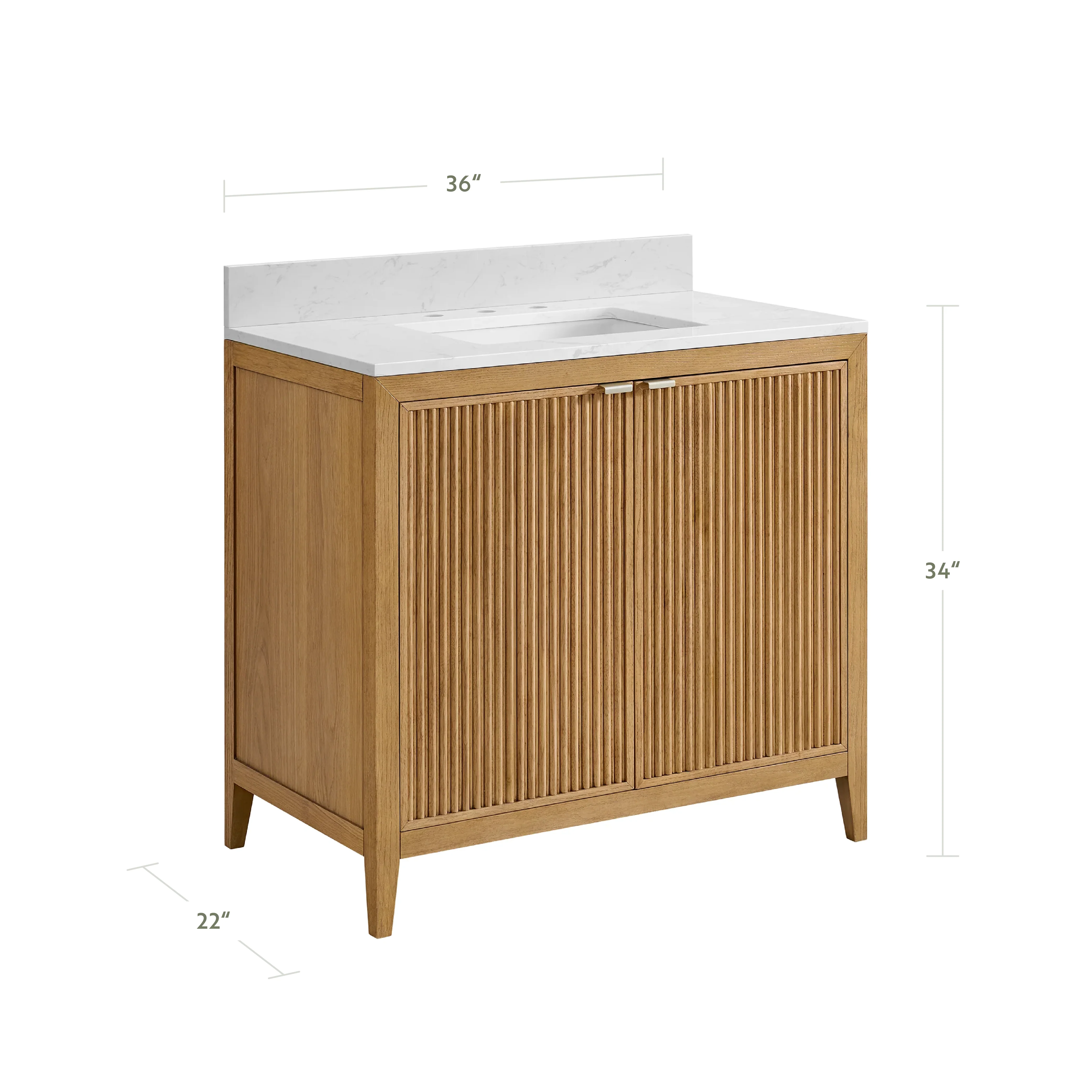 Kendal 36"W x 22"D RTA Single Sink Bathroom Vanity | Calacatta Gold Quartz Countertop - Image 6