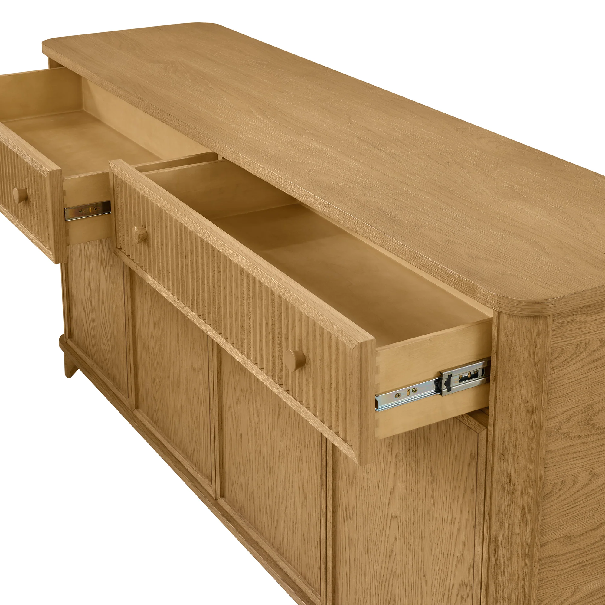 Kathryne 74" Solid Wood Sideboard Buffet In Natural Oak - Image 6