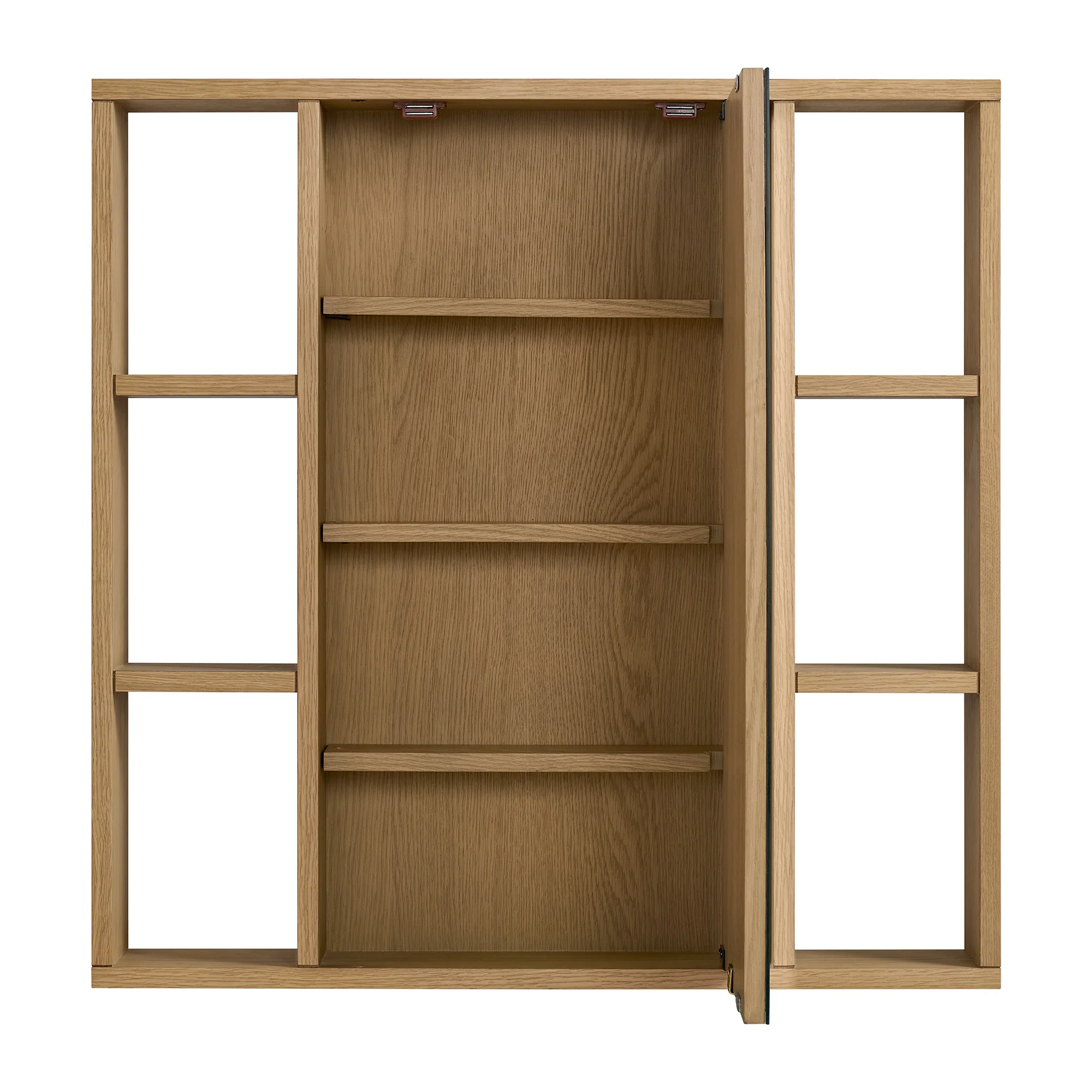 Midland 30"W x 30"H Surface Mount Medicine Cabinet with Side Shelves in Walnut or Oak - Image 10