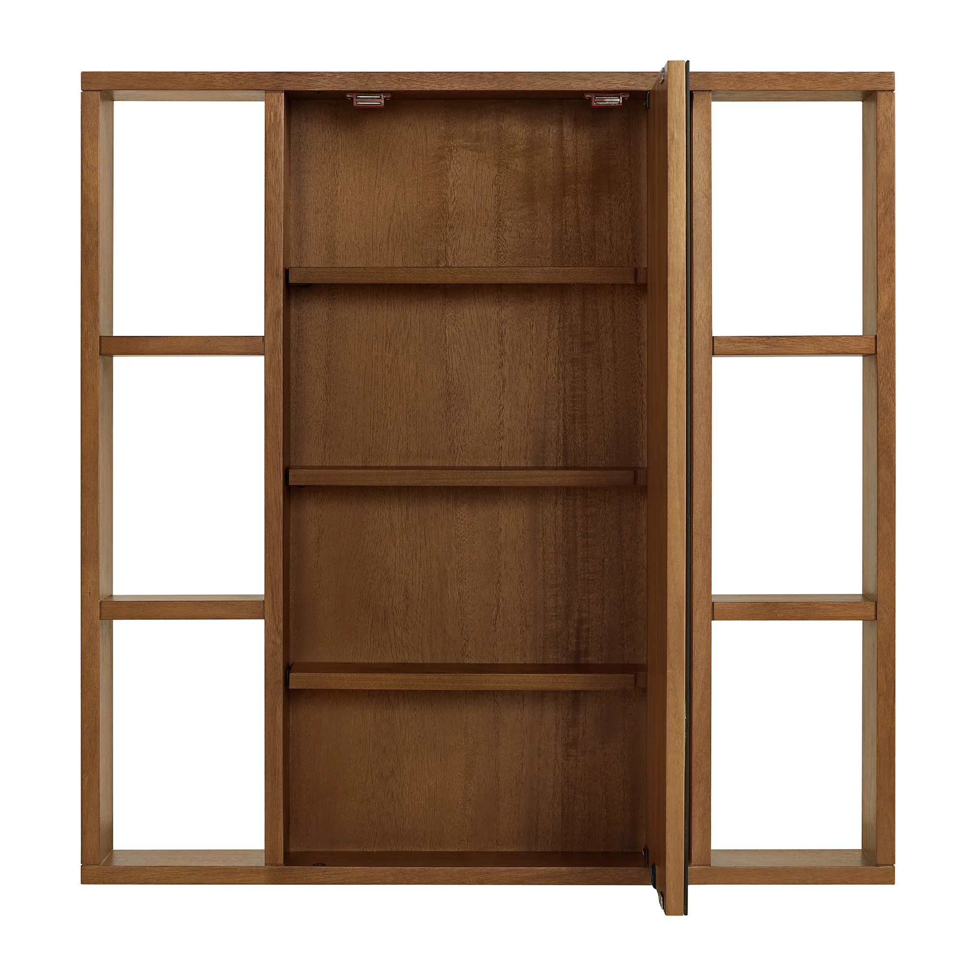 Midland 30"W x 30"H Surface Mount Medicine Cabinet with Side Shelves in Walnut or Oak - Image 16