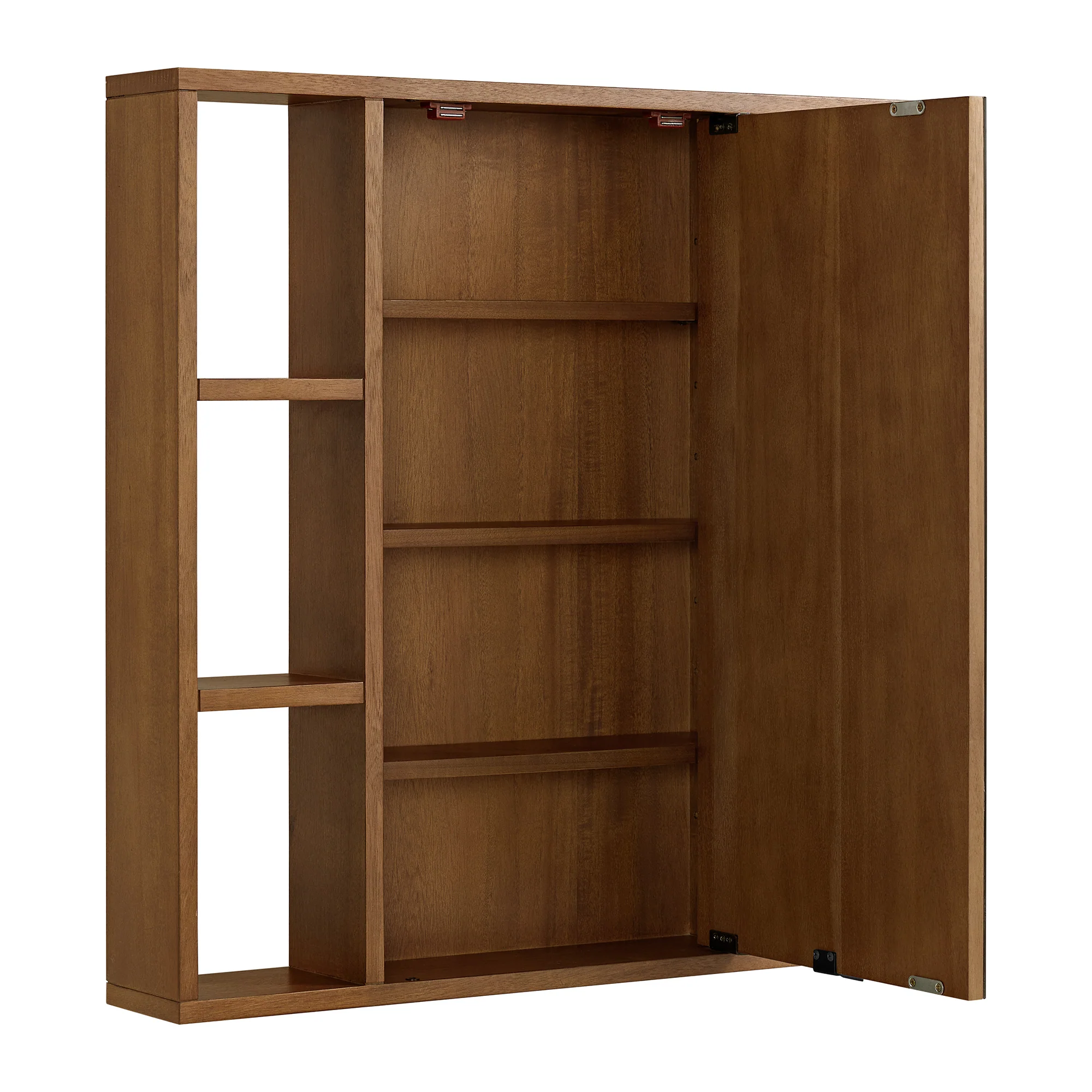 Midland 30"W x 30"H Surface Mount Medicine Cabinet with Side Shelves in Walnut or Oak - Image 17