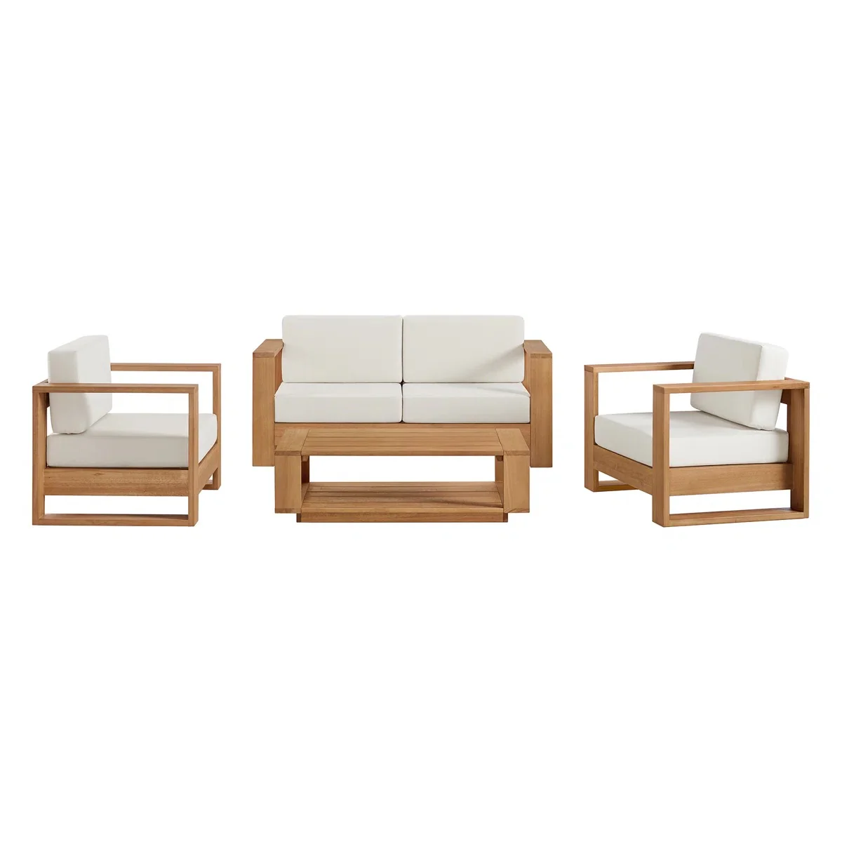 Basel 48" Outdoor Coffee Table In Oiled Eucalyptus - Image 6