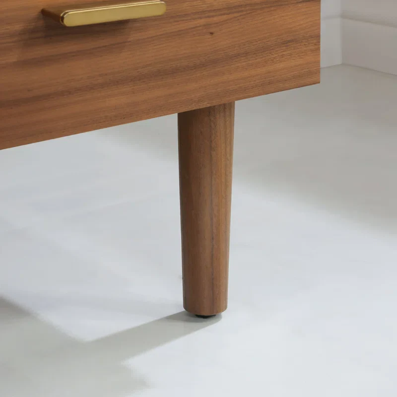 Stockholm 42" Single Bathroom Vanity in Natural Walnut | Quartz Countertop - Image 7