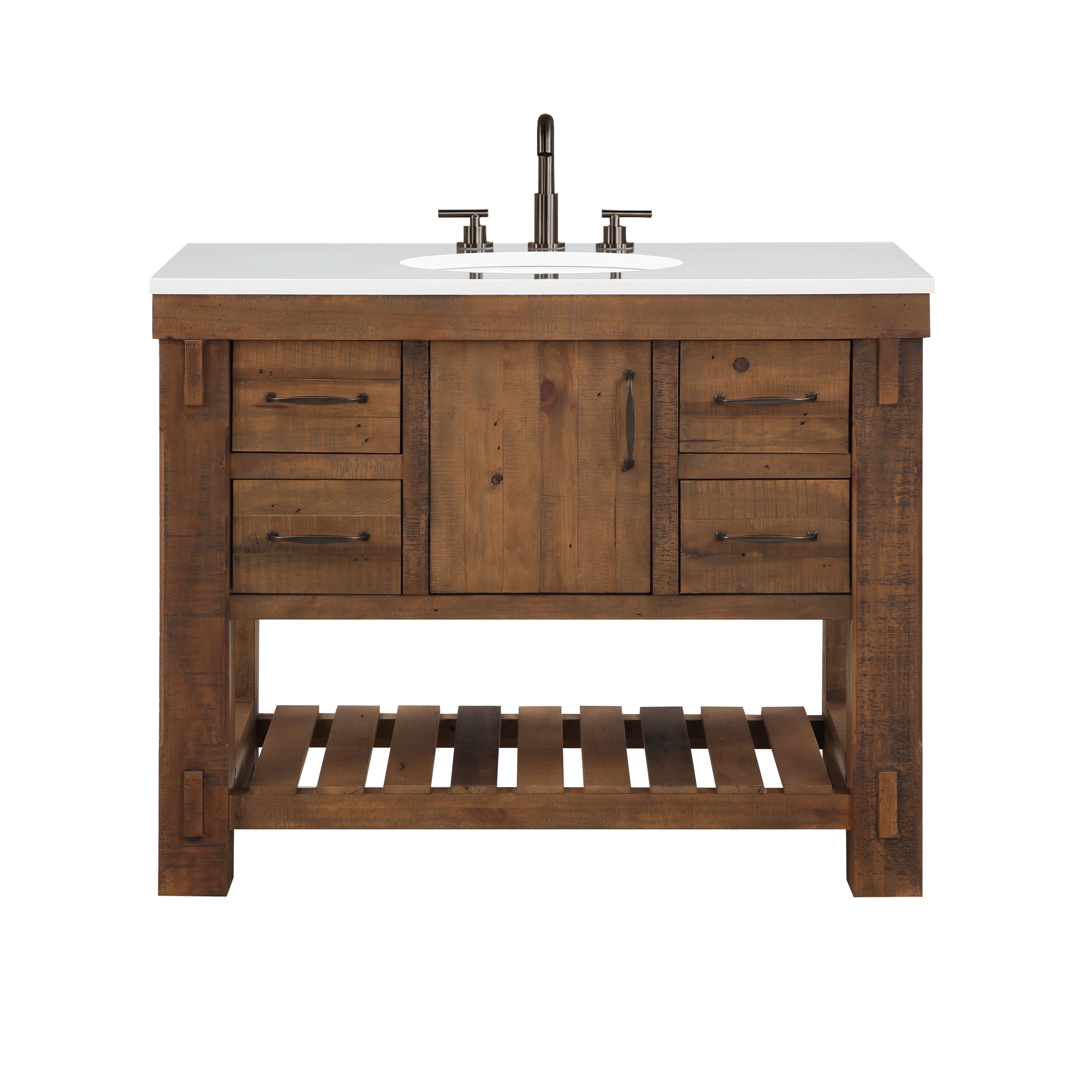 Telluride 42" Single Bathroom Vanity | White Quartz Countertop - Image 5