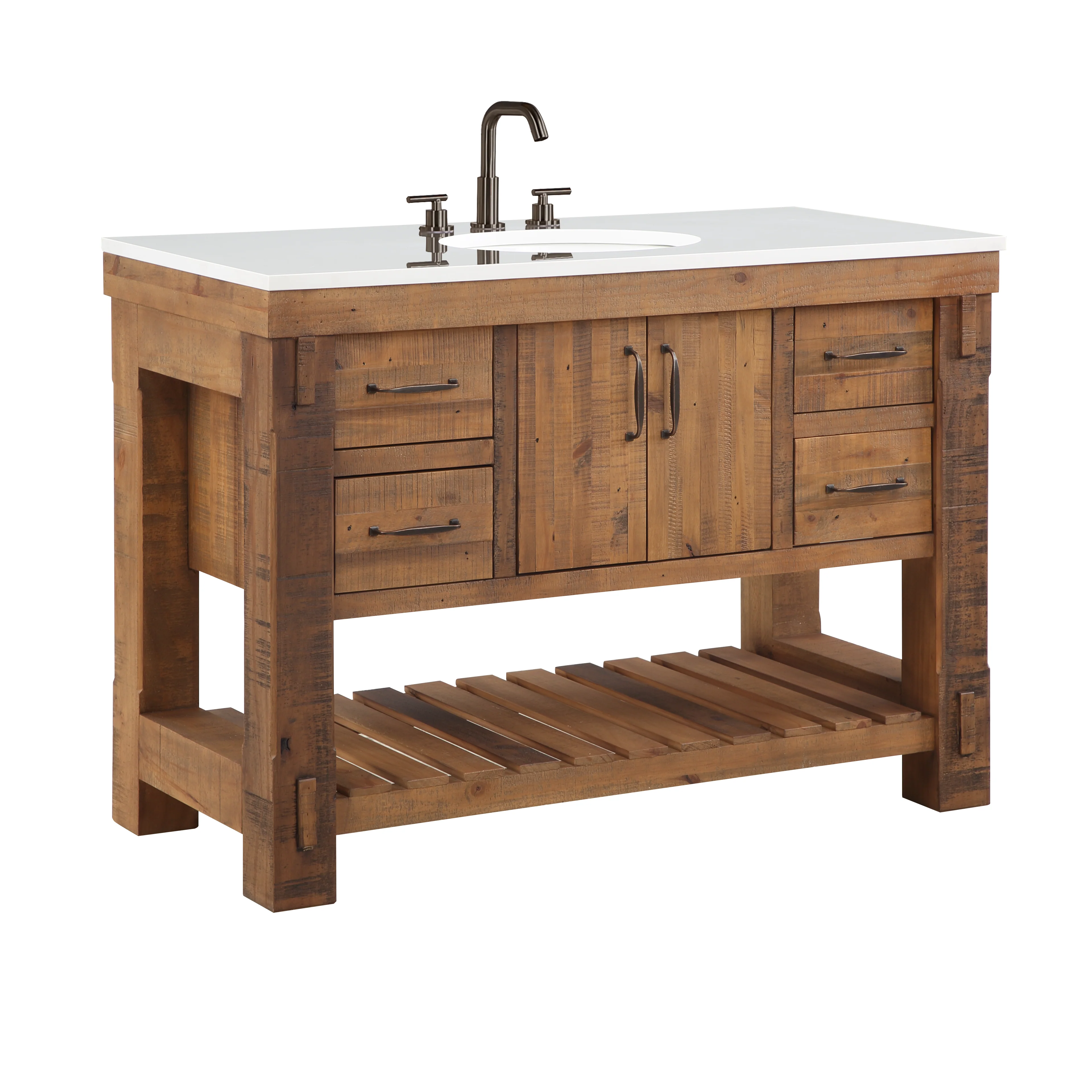 Telluride 48" Single Sink Bathroom Vanity | White Quartz Countertop - Image 8
