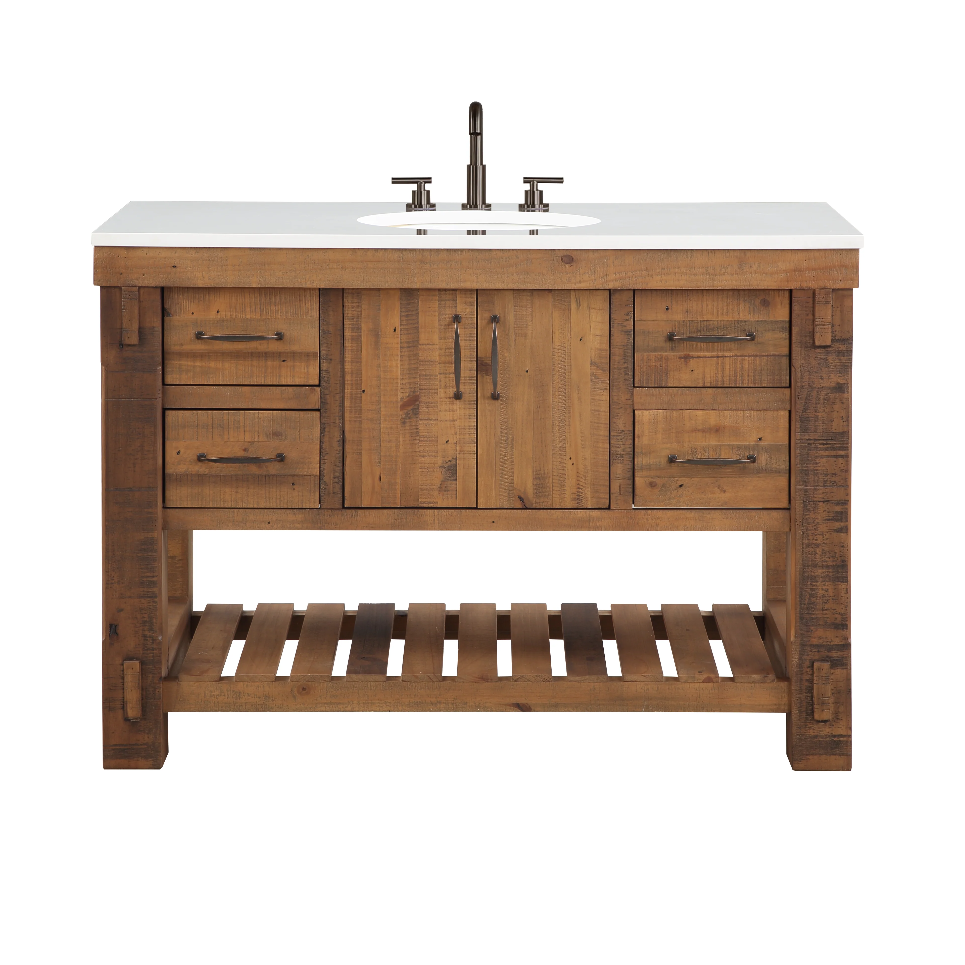 Telluride 48" Single Sink Bathroom Vanity | White Quartz Countertop - Image 9