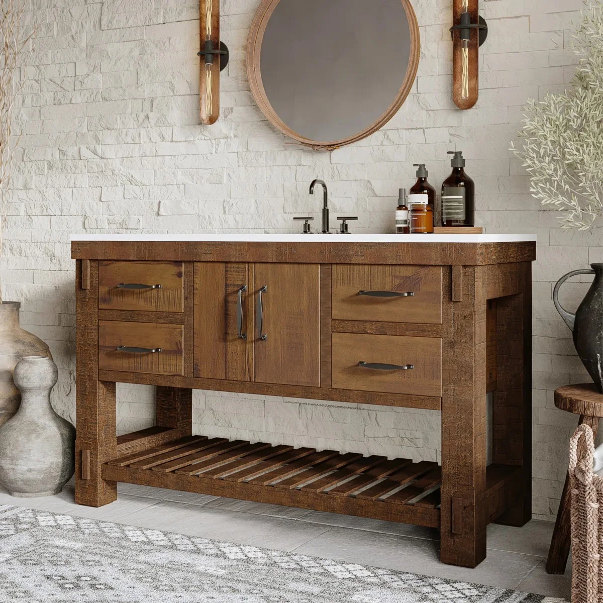 Telluride 54" Single Bathroom Vanity | Quartz Countertop - Image 10