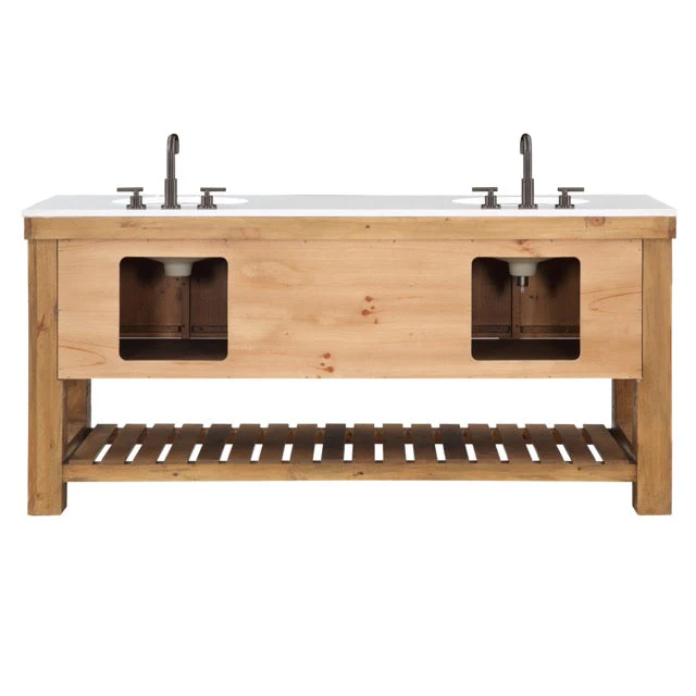 Telluride 72" Wide Double Bathroom Vanity | White Quartz Countertop - Image 7