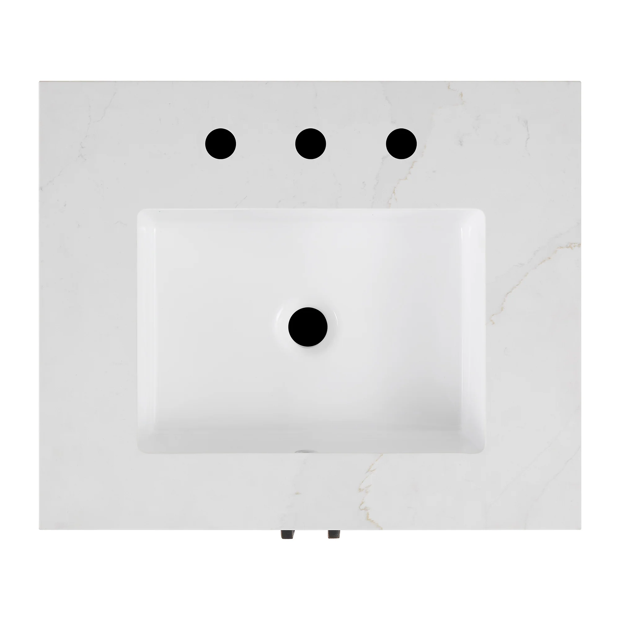 Whitney 24"W x 20"D Rattan RTA Single Bathroom Vanity | Calacatta Gold Quartz Countertop - Image 11