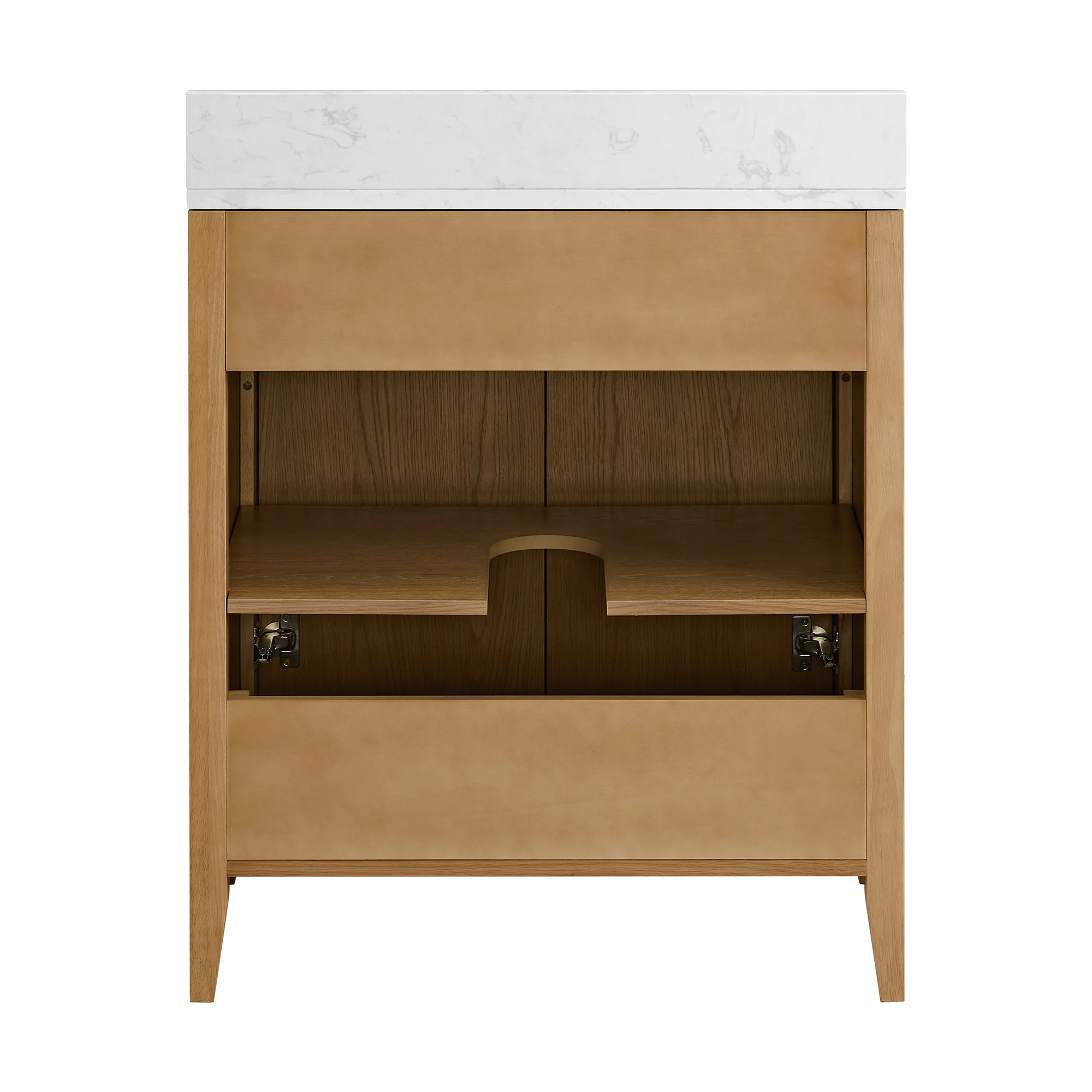 Whitney 24"W x 20"D Rattan RTA Single Bathroom Vanity | Calacatta Gold Quartz Countertop - Image 12