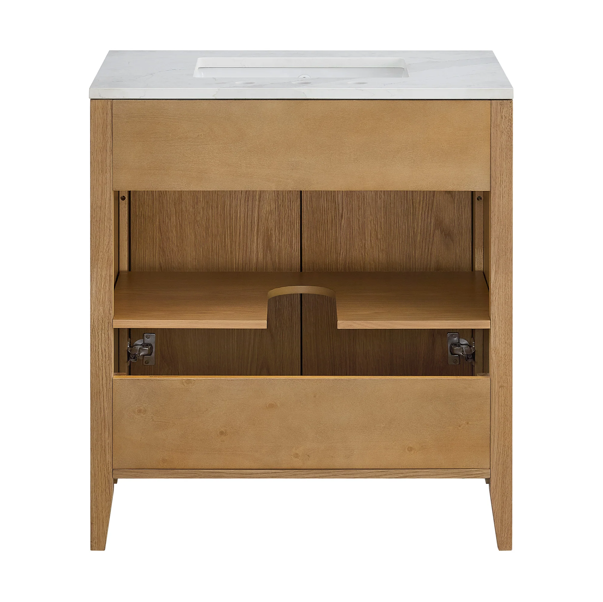 Whitney 30"W x 20"D Rattan RTA Single Bathroom Vanity | Calacatta Gold Quartz Countertop - Image 12